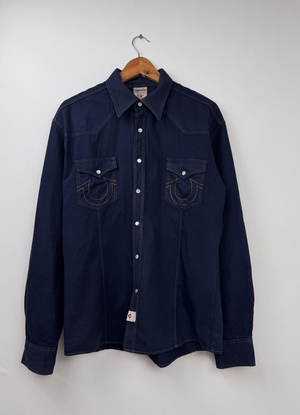 True Religion True Religion Men Denim Shirt Dark Blue Snap Button Size L Size US L / EU 52-54 / 3 - 1 Thumbnail