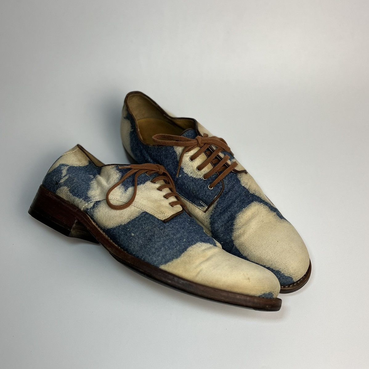 Dries Van Noten Dries Van Noten SS11 Archival Bleached Denim Derby Shoes Size US 9 / EU 42 - 1 Thumbnail