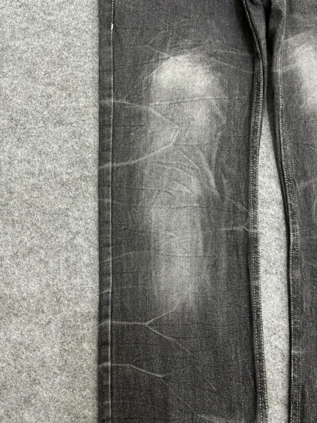 Japanese Brand 💥Doubel Waist💥Sick Japan Style Zipper Stonewash Denim F519 Size US 31 - 7 Thumbnail