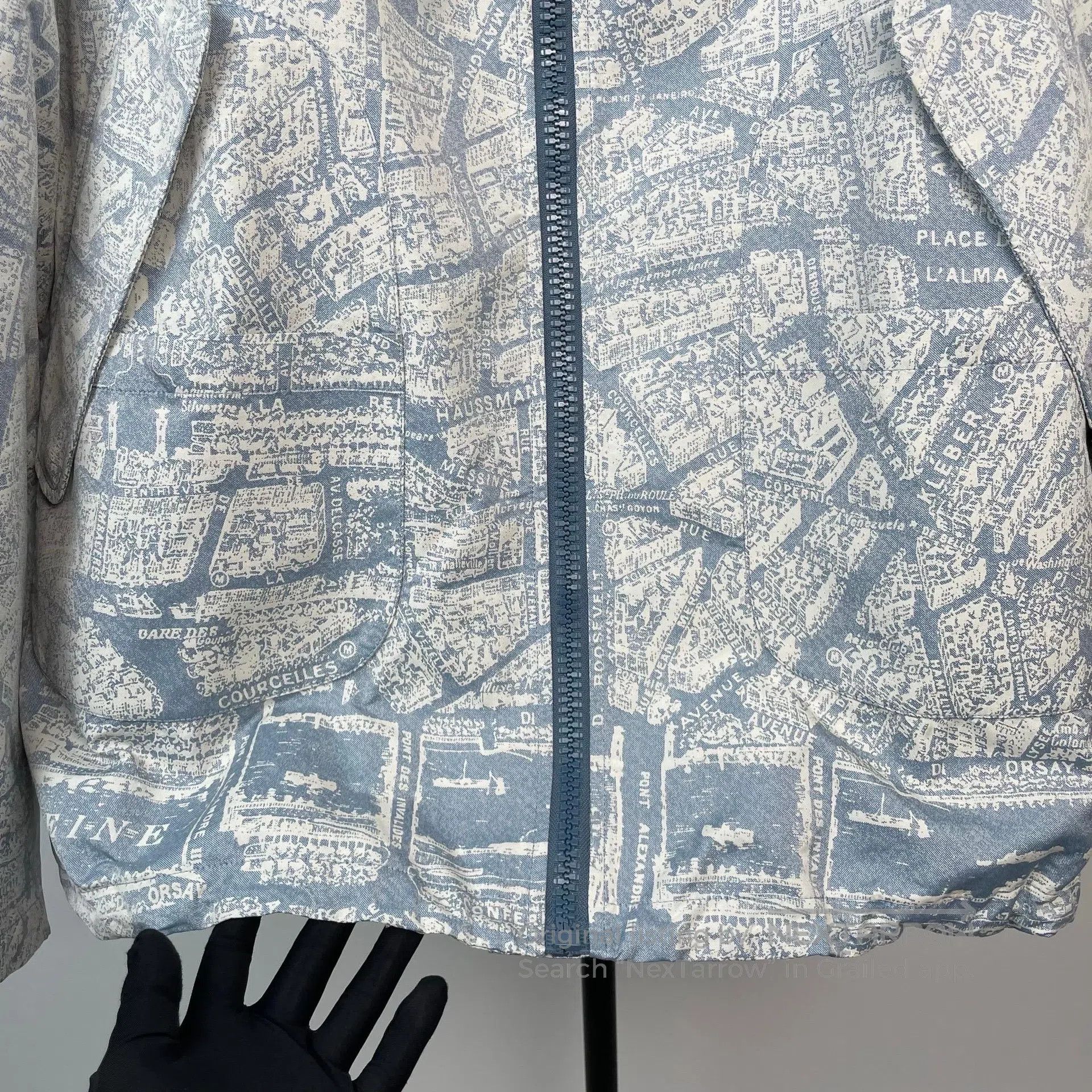 Dior Dior Light Grey-Blue Paris Map Windbreaker Jacket with Hoo Size US M / EU 48-50 / 2 - 4 Thumbnail