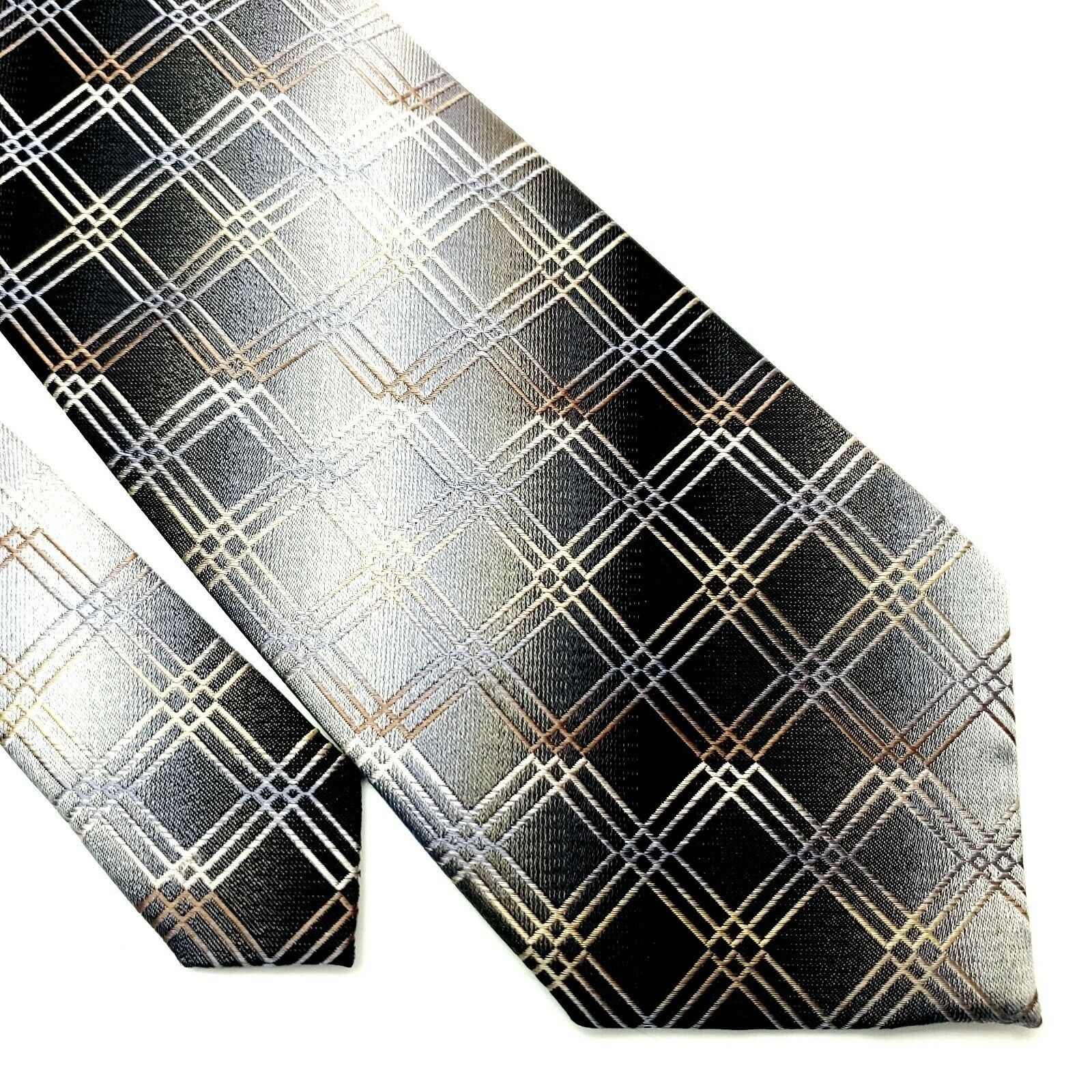 Pierre Cardin Pierre Cardin Silk Tie Woven Gray Geometric Classic Size ONE SIZE - 1 Thumbnail