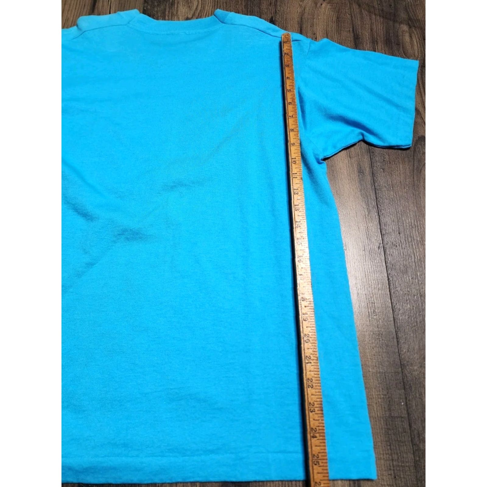 Vintage VINTAGE 1980s Mens L Quilted Fish Puff Paint T-Shirt Cotton Blend Crew Neck Casual Top Blue 80s Retro Streetwear Size L / US 10 / IT 46 - 3 Thumbnail