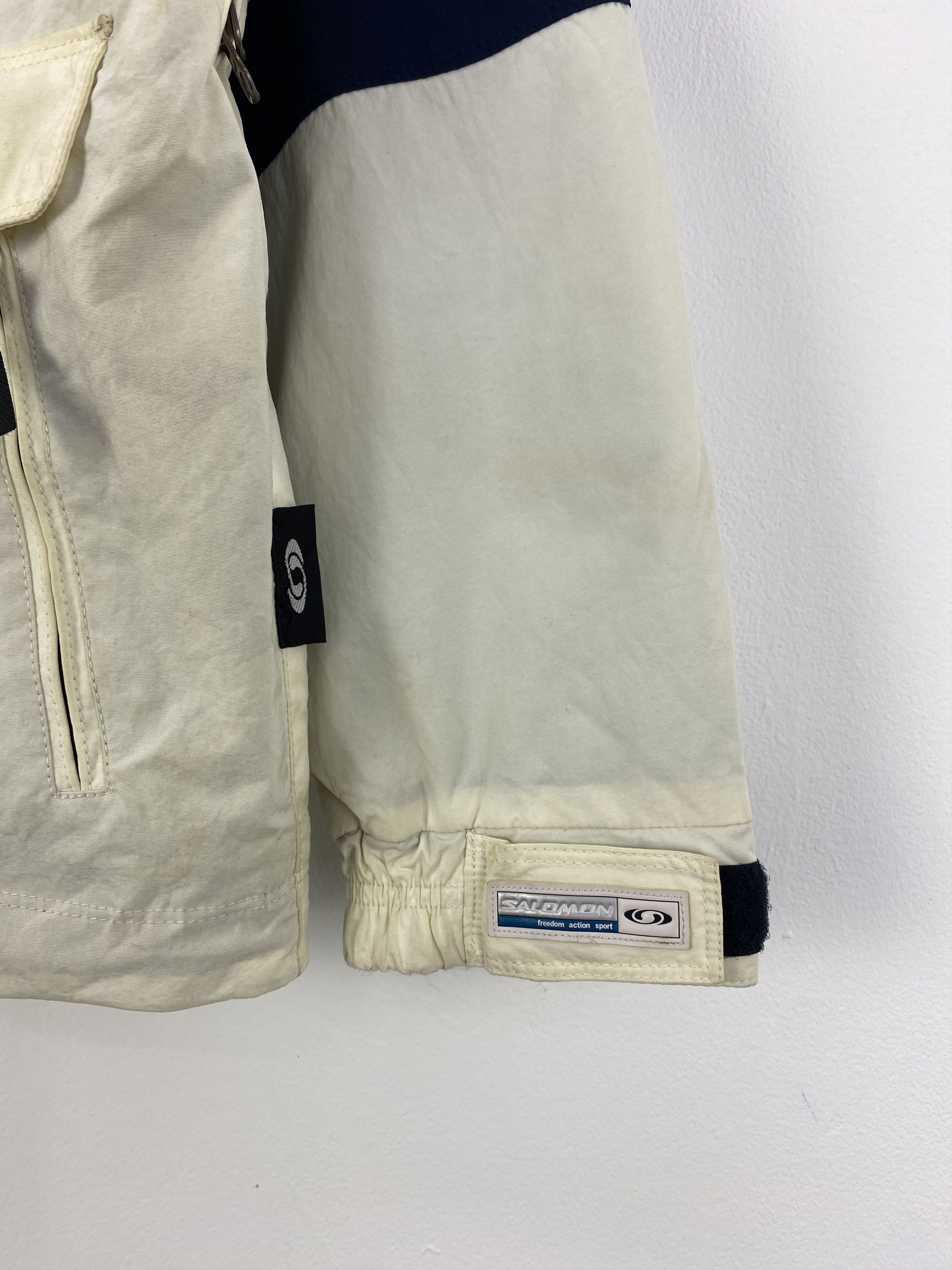 Salomon Salomon White and Navy Striped Hooded Parka JA0189 Size US M / EU 48-50 / 2 - 10 Thumbnail