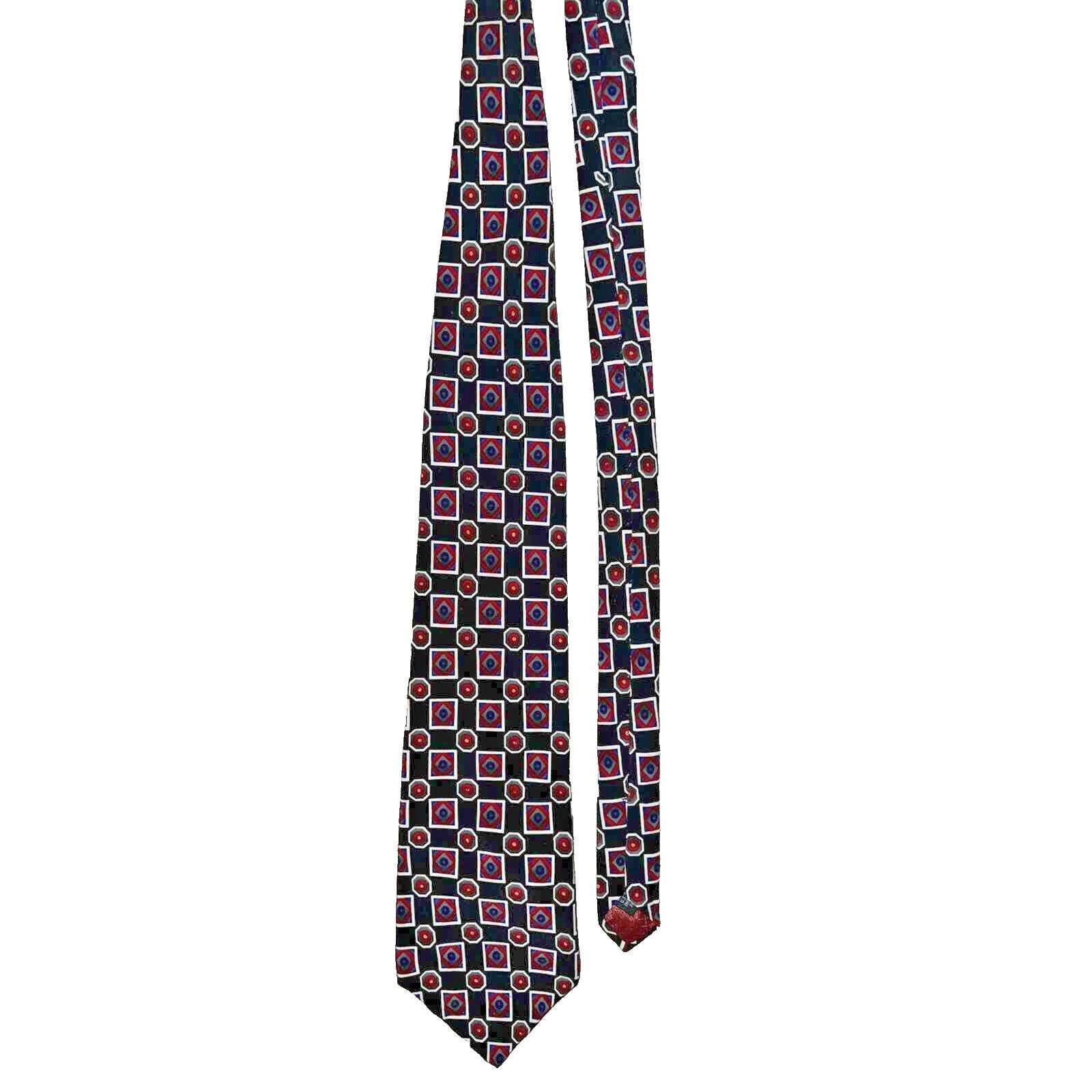 Dior CHRISTIAN DIOR Tie Geometric 4 x 57 Black White Red A000358 Size ONE SIZE - 1 Thumbnail