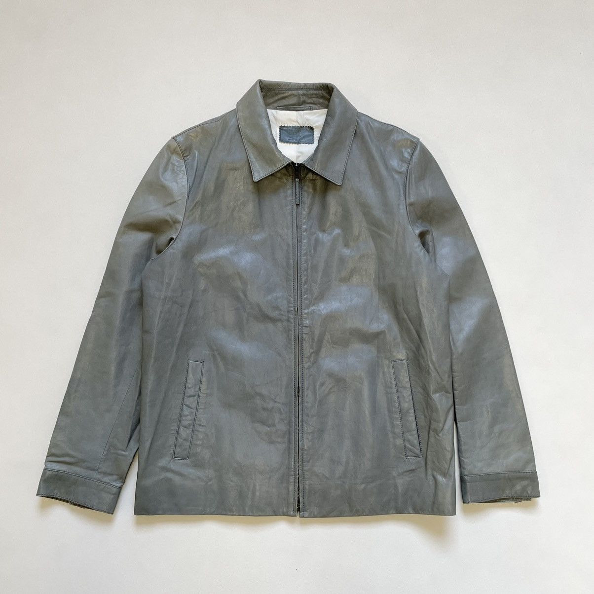 Prada Mid 2000s Powder Blue Treated Leather Jacket Size US M / EU 48-50 / 2 - 1 Thumbnail