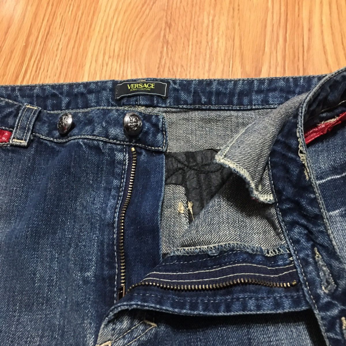 Versace × Versace Jeans Couture VERSACE Jeans Couture Denim Blue Designer Mini Skirt Size 32" / US 10 / IT 46 - 14 Thumbnail