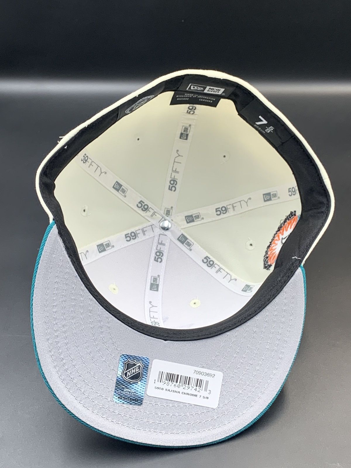 New Era San Jose Sharks Chrome Aqua 2 Tone 59Fifty Size 7 5/8 Size ONE SIZE - 5 Thumbnail