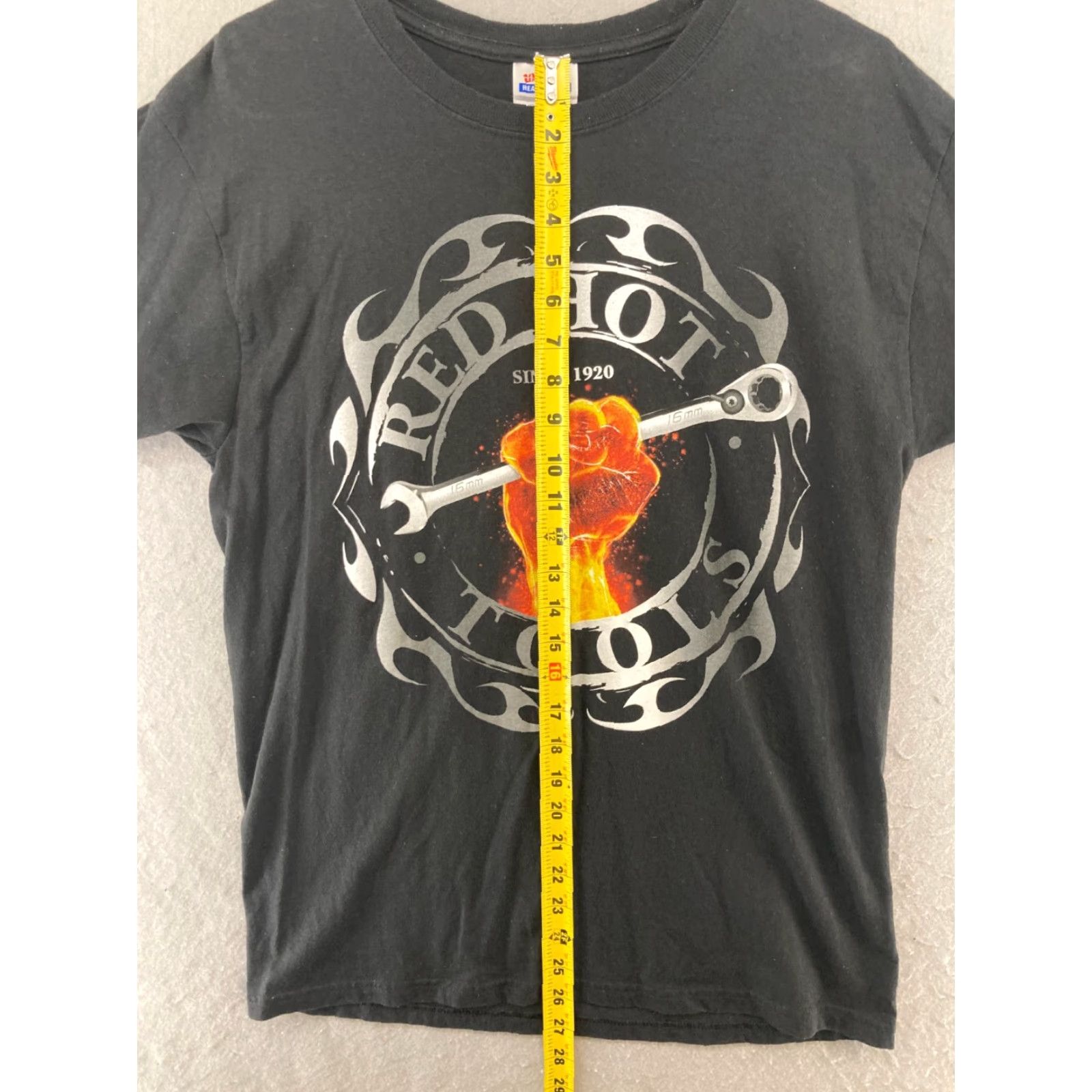 Hanes Hanes Heavyweight Shirt Mens Adult Medium Black Snap On Tools Flames Wrench Graphic Print Size US M / EU 48-50 / 2 - 4 Thumbnail
