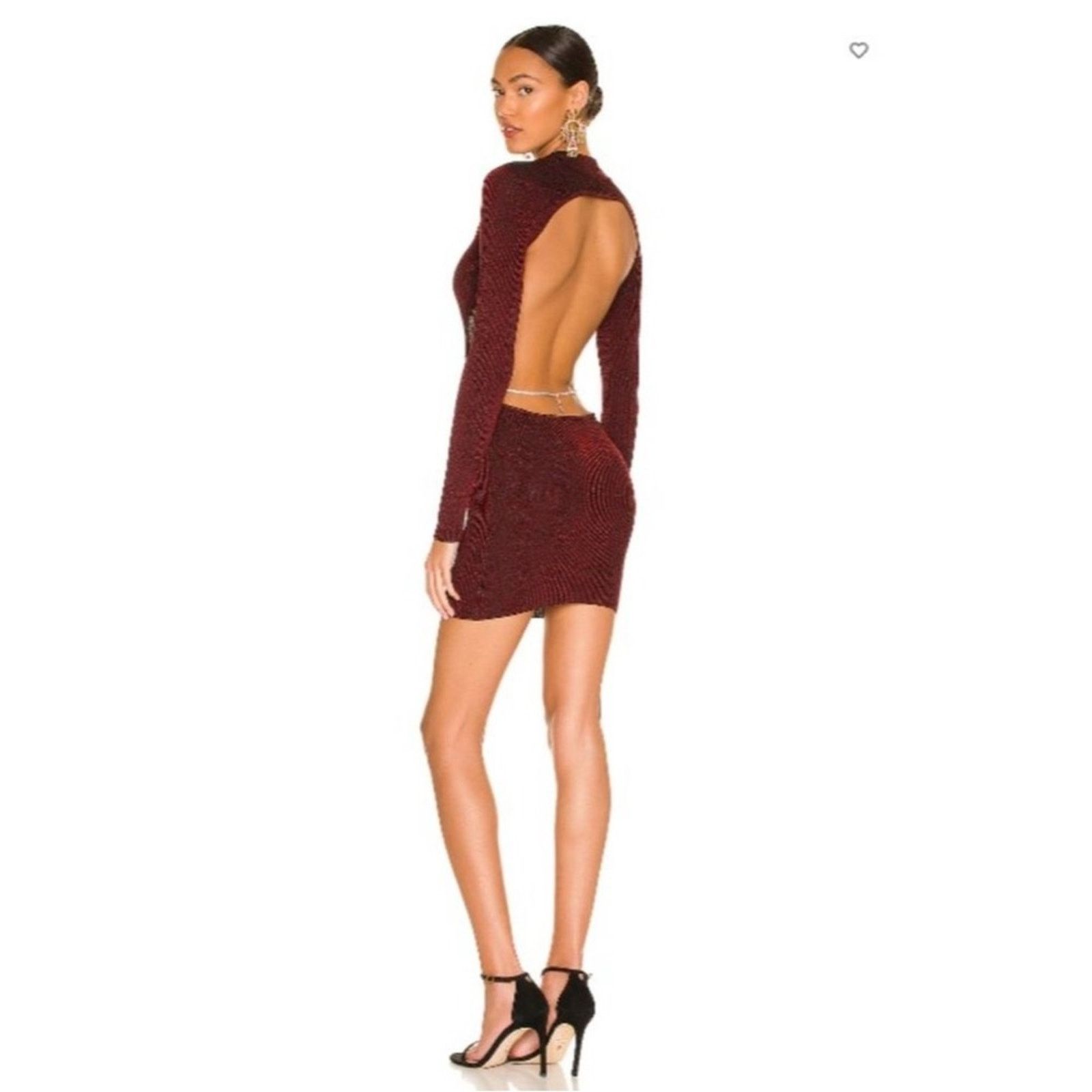 REVOLVE H:ours Willow Open Back Mini Chain in Black Metallic Red L Size L / US 10 / IT 46 - 1 Thumbnail