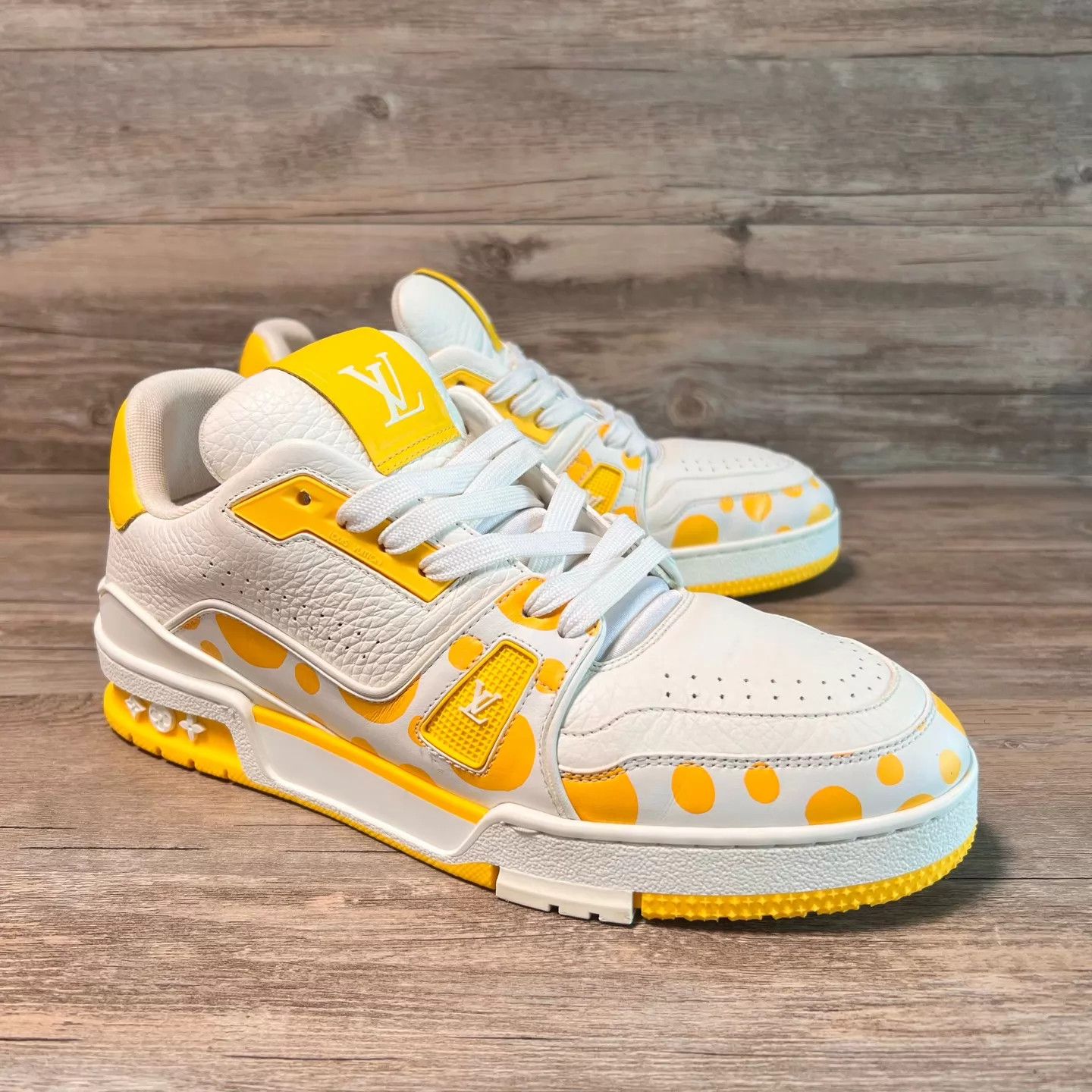 Louis Vuitton LV x Yayoi Kusama Trainer White Yellow UK7/41 Size US 8 / EU 41 - 2 Thumbnail