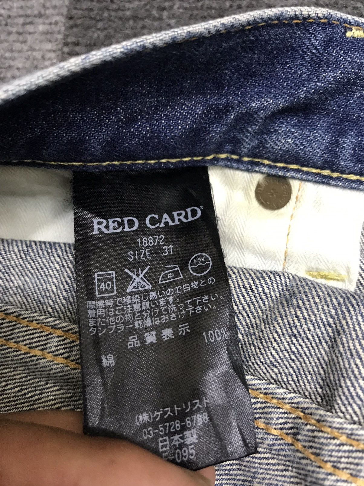Japanese Brand 💥Insane 90s Style💥Red Card Stone Wash Fades Denim F454 Size US 32 / EU 48 - 16 Thumbnail