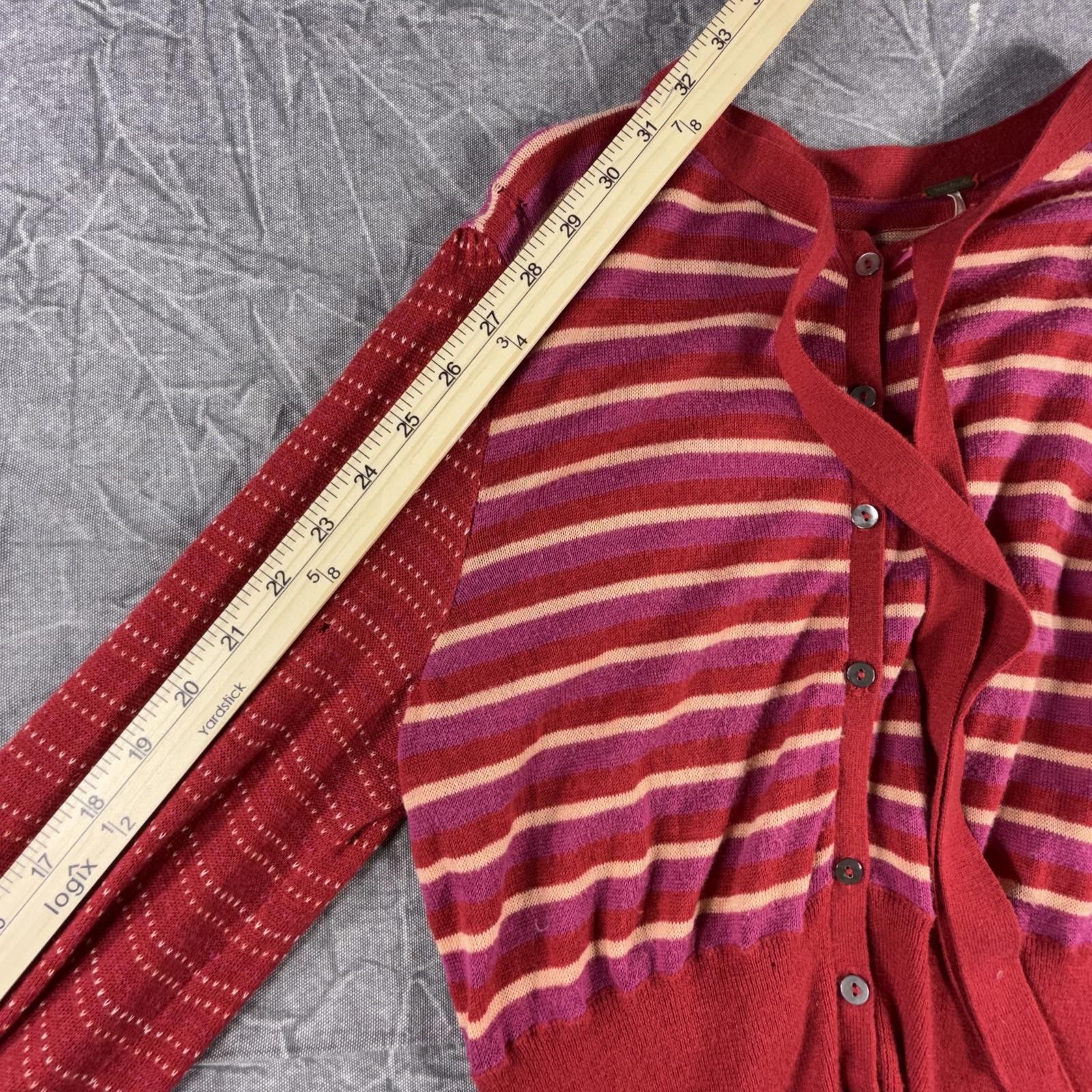 Free People Free People Cardigan Women's L Red Wool Open Neck Bow Size L / US 10 / IT 46 - 7 Thumbnail