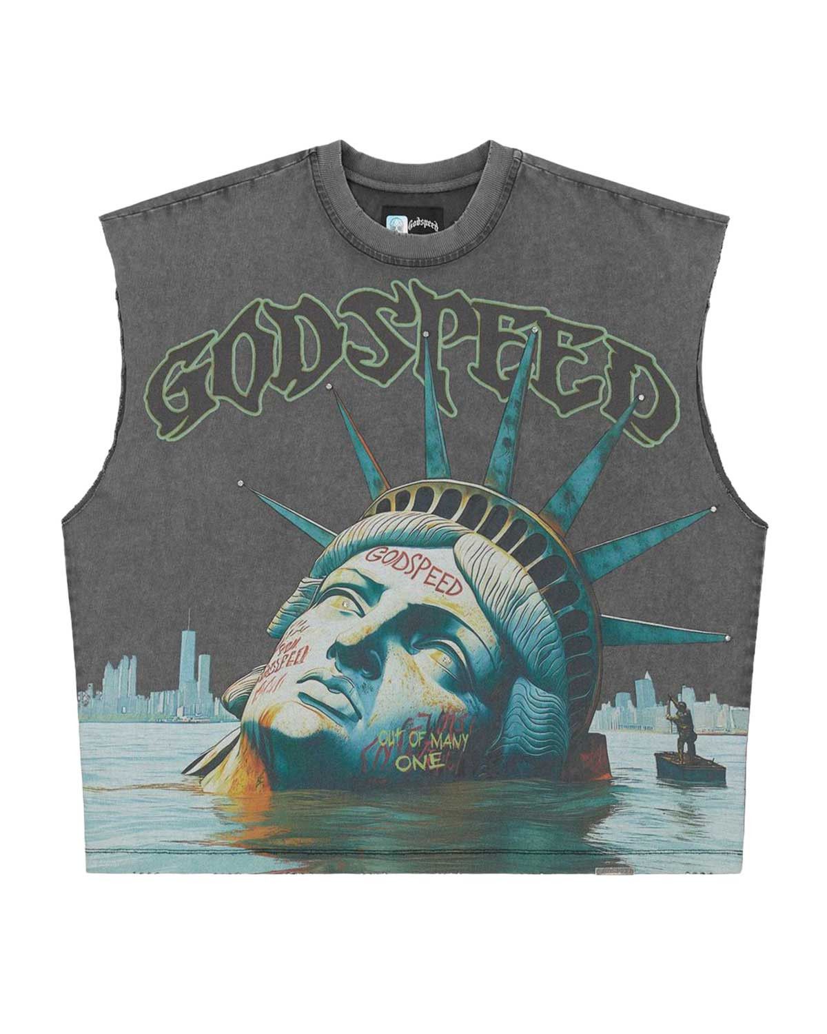 Godspeed Sunken Liberty Sleeveless Tee Grey Wash Size US S / EU 44-46 / 1 - 1 Thumbnail