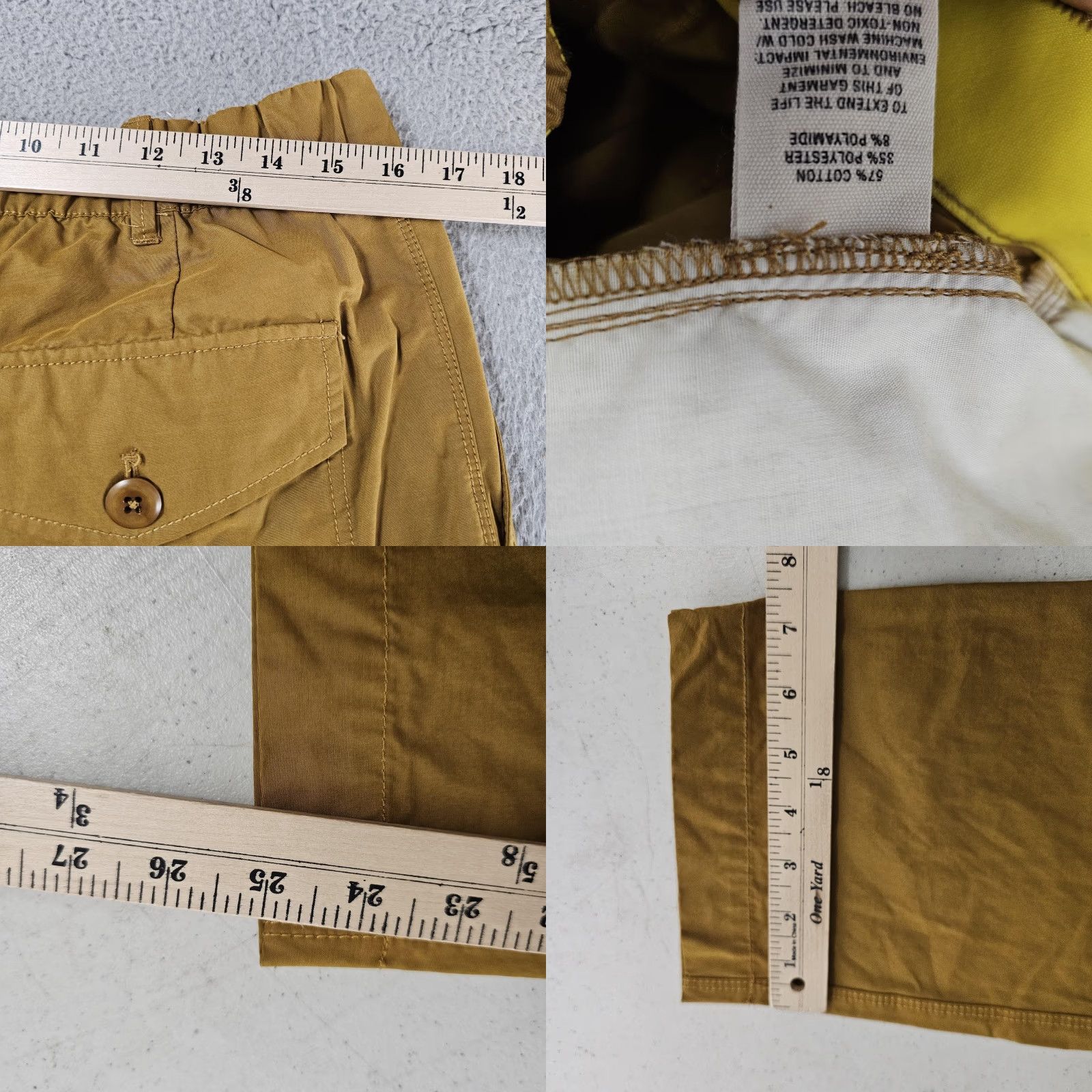 Alex Mill ALEX MILL Chino Pants Mens M Brown Elastic Waist Drawstring Casual 37 in Inseam 25 in Pockets Pleated Front Button Relaxed Straight Vintage: No Size US 31 - 8 Thumbnail