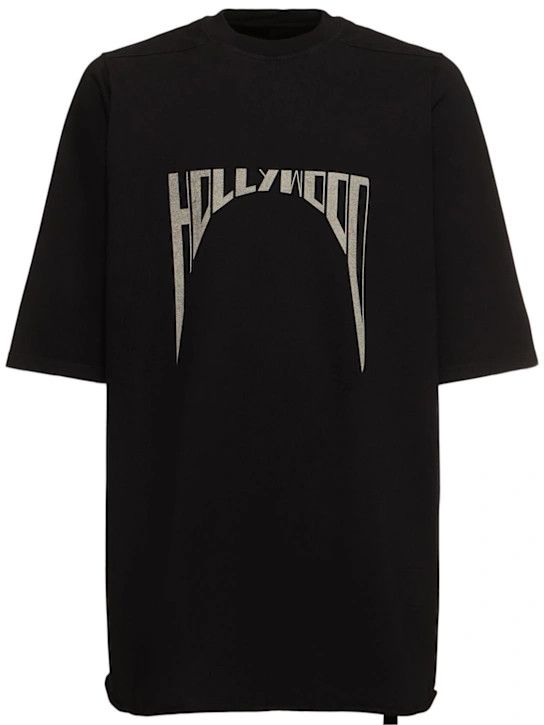 Rick Owens Drkshdw o1lsvrm0425 Hollywood Jumbo T-Shirt in Black/Pearl Size US XL / EU 56 / 4 - 1 Thumbnail