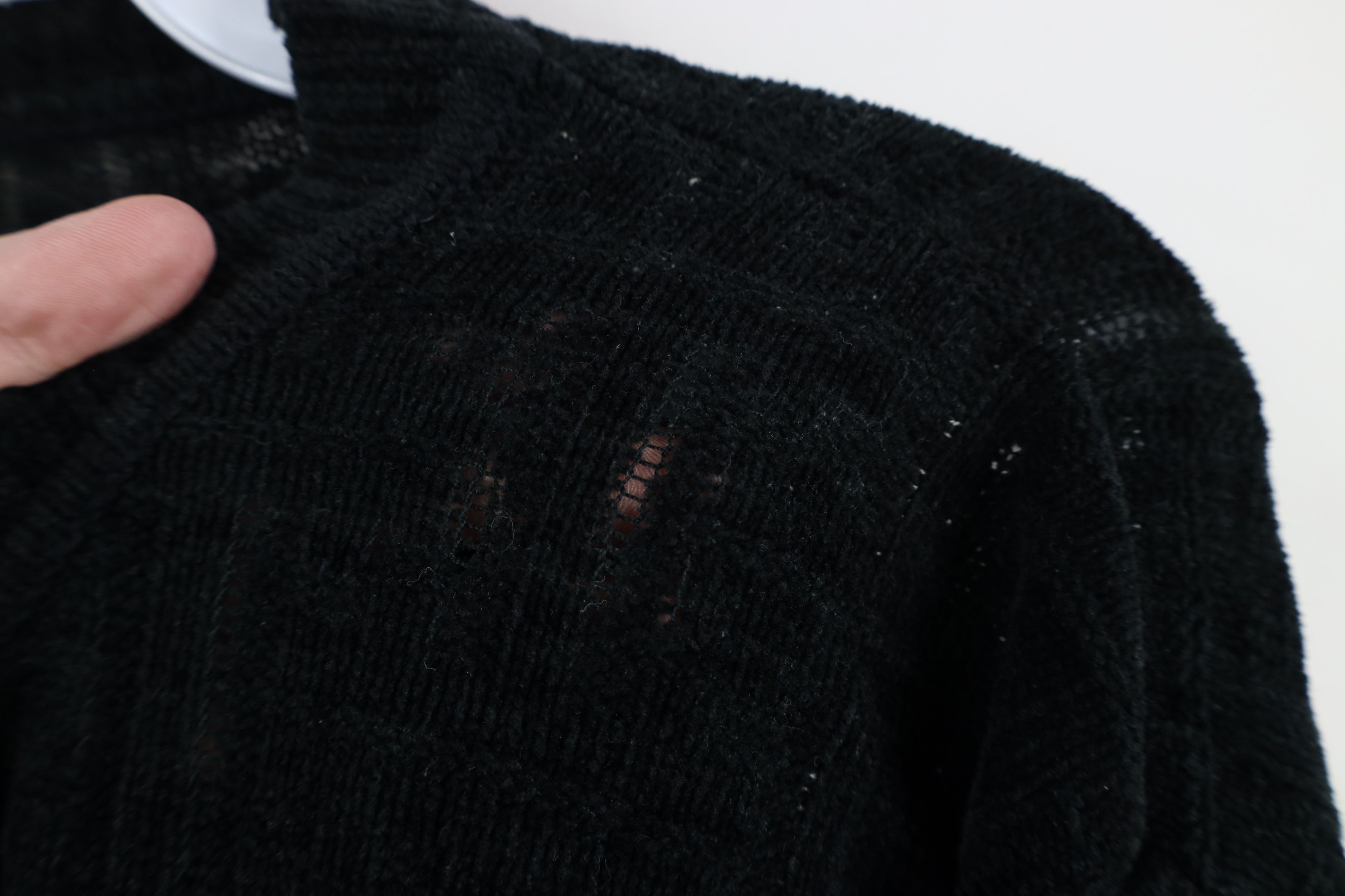 Vintage Vintage 90s Streetwear Cross Weave Thin Knit Fleece Sweater Size US L / EU 52-54 / 3 - 5 Thumbnail