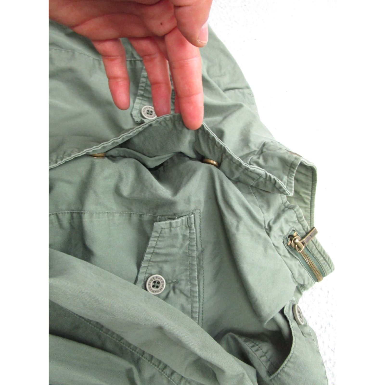 Tommy Hilfiger VINTAGE Tommy Hilfiger Jacket Womens M Green Military Twill Army Cargo Utility Tie Waist Jacket Size M / US 6-8 / IT 42-44 - 7 Thumbnail