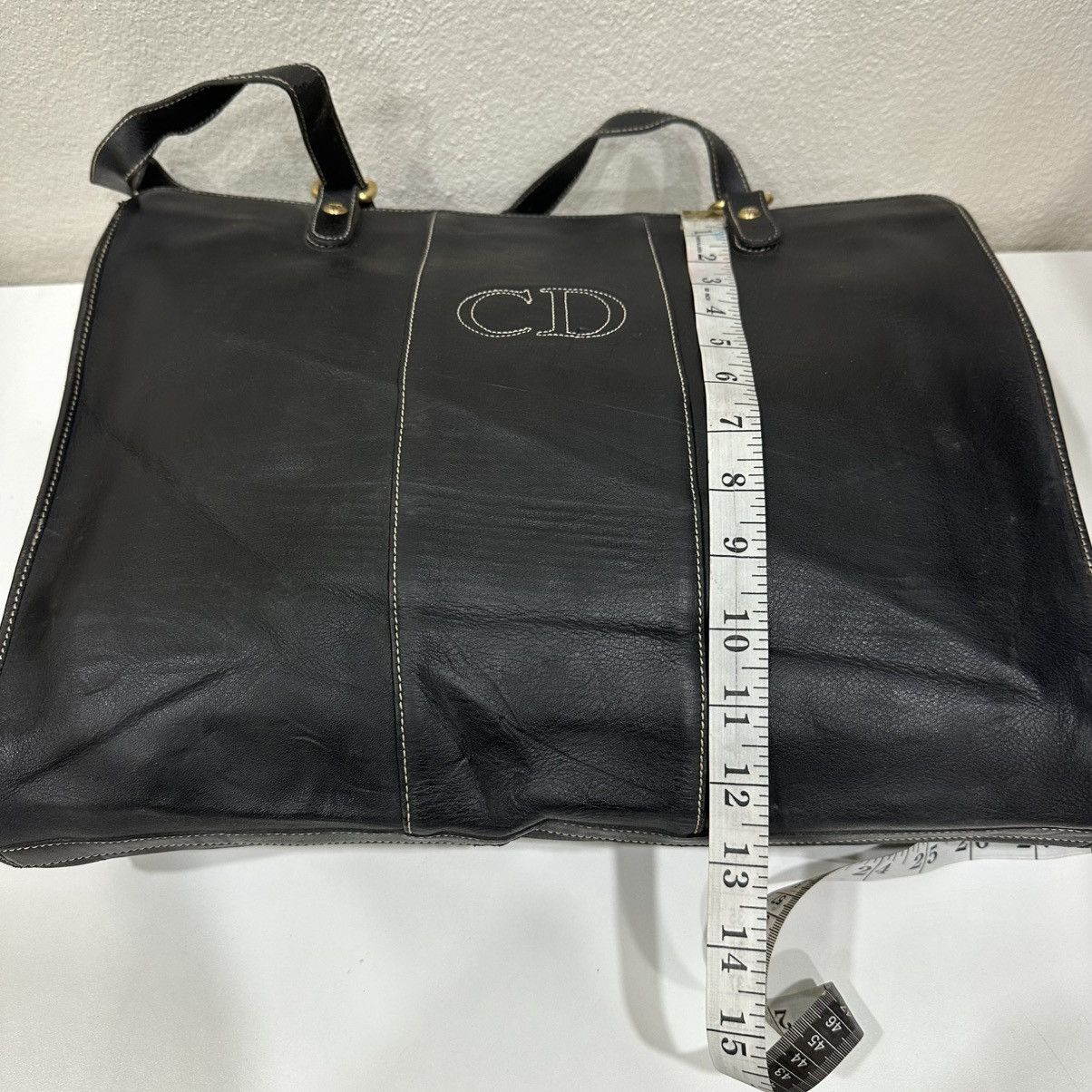 Christian Dior Monsieur ‼️YES‼️VINTAGE CHRISTIAN DIOR CD LOGO LEATHER DOCUMENT TOTEBAG Size ONE SIZE - 7 Thumbnail
