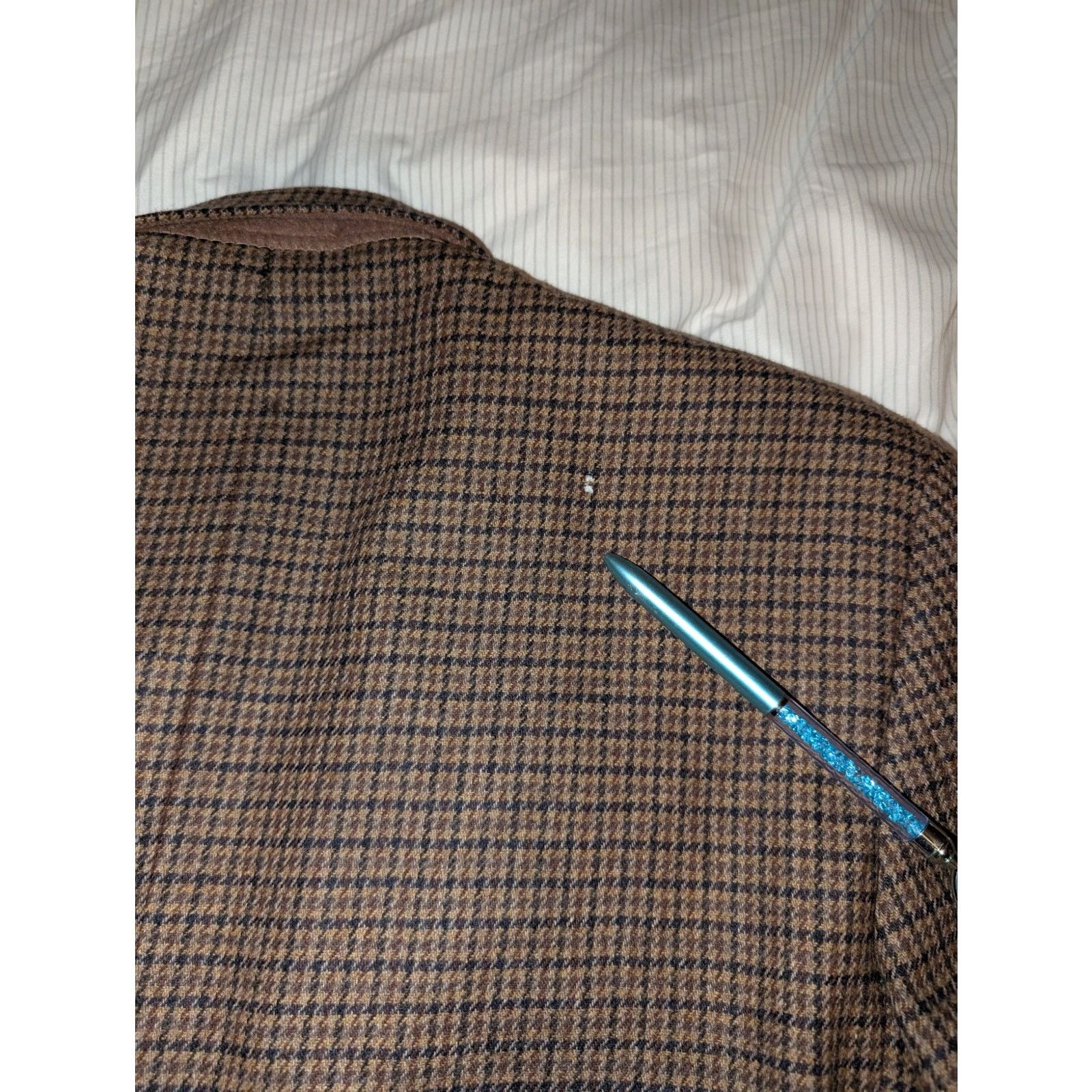 Tasso Elba Tasso Elba Italian Wool Cashmere Houndstooth Blazer 40 R tag Size 42R - 6 Thumbnail