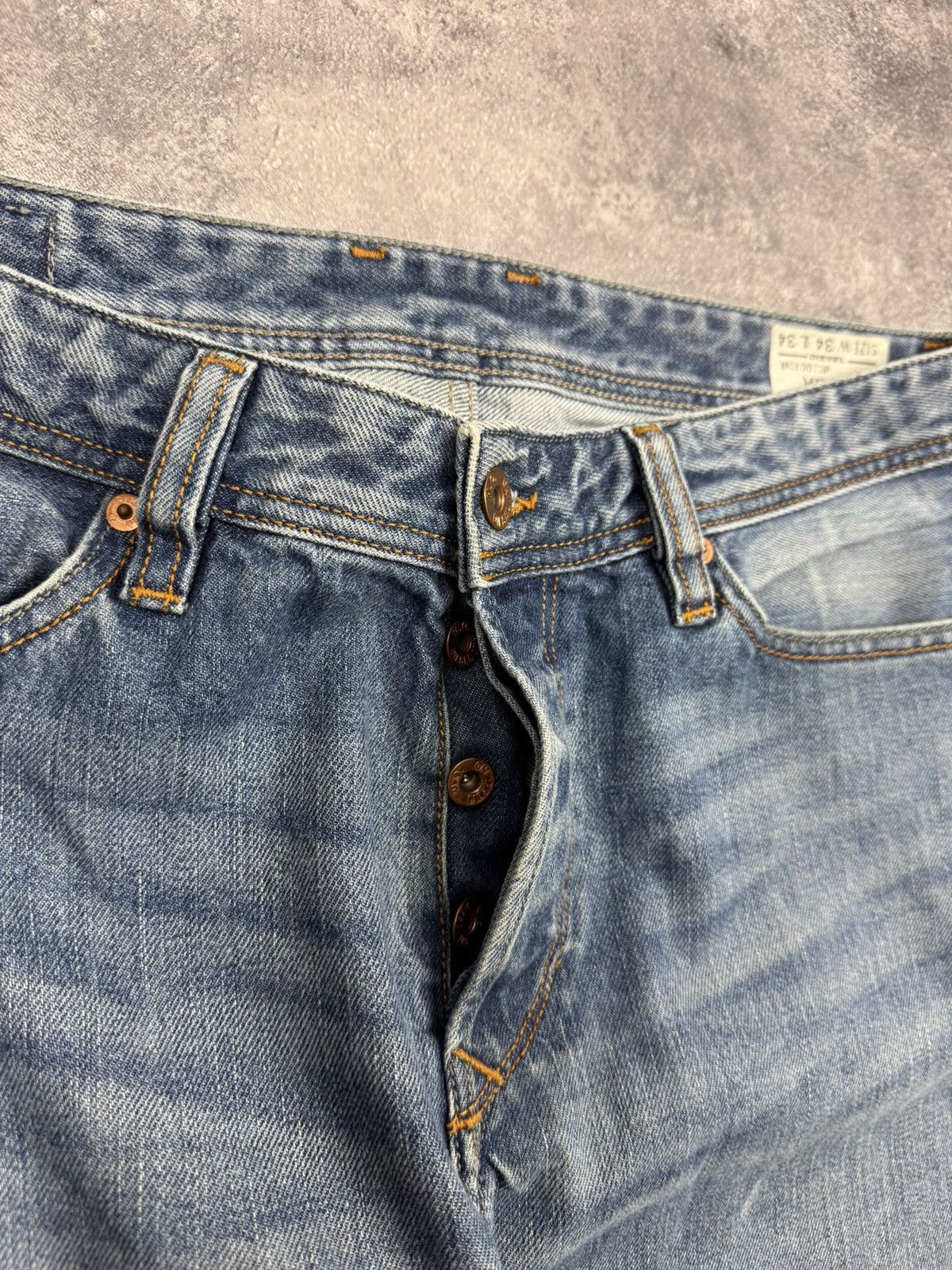 Vintage Diesel Avant Garde Flared Blue Denim Jeans Y2K Rare