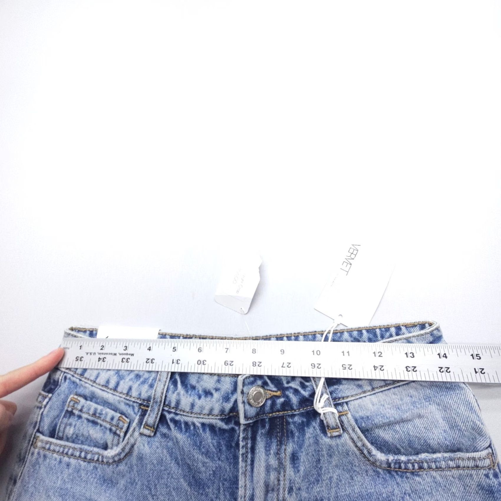 Vintage VERVET High Rise Straight Crop Jeans Womens 26 x 26" Blue Rigid Cotton Denim NWT Size 26" / US 2 / IT 38 - 7 Thumbnail