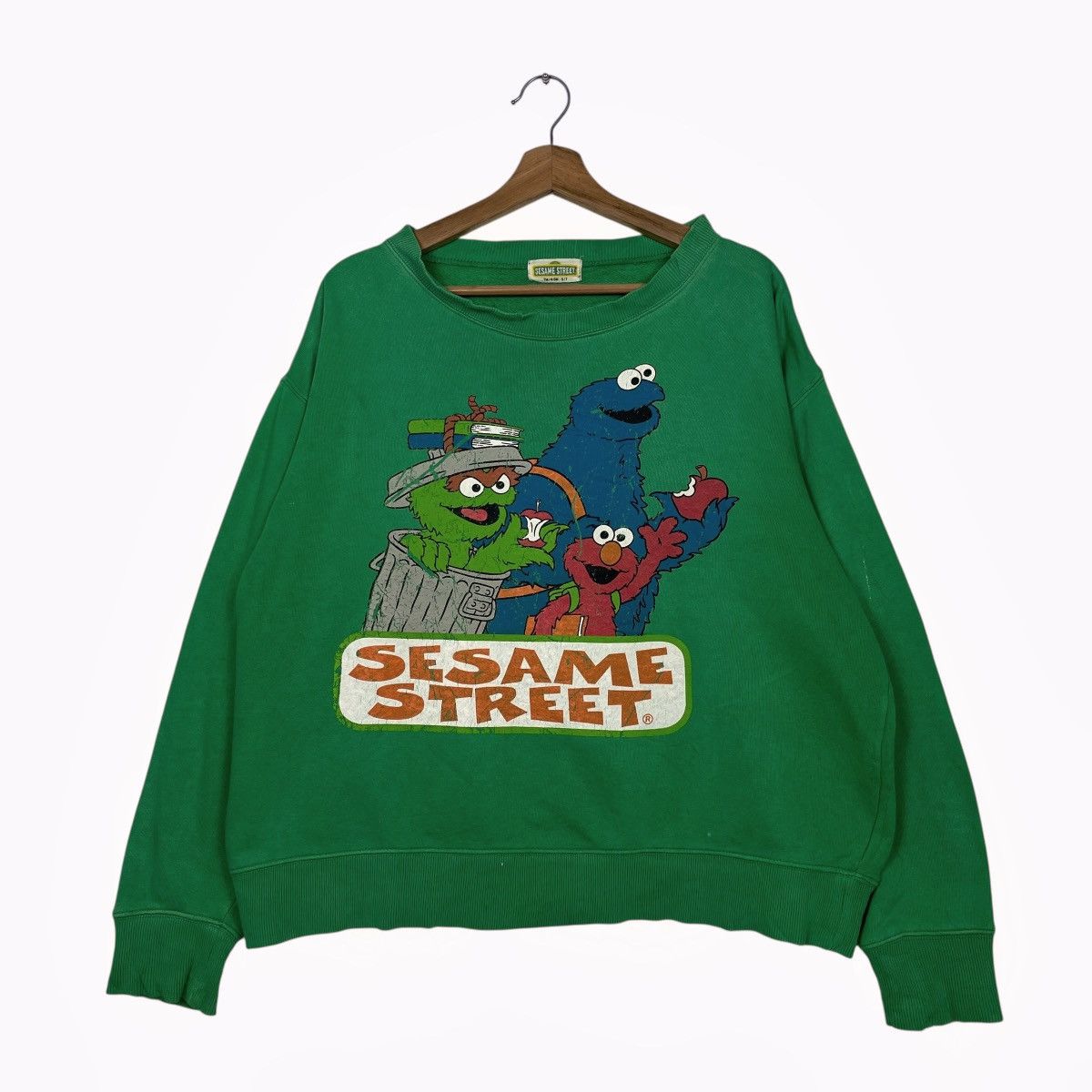 Vintage Vintage Sesame Street Green Sweatshirt Size M / US 6-8 / IT 42-44 - 1 Thumbnail