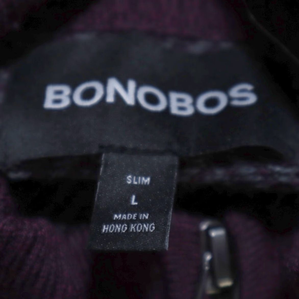 Bonobos Bonobos Herringbone Slim 1/4 Zip Merino Solid Mock Long Sleeve Sweatshirt Purple Men's L Shirt Size US L / EU 52-54 / 3 - 5 Thumbnail