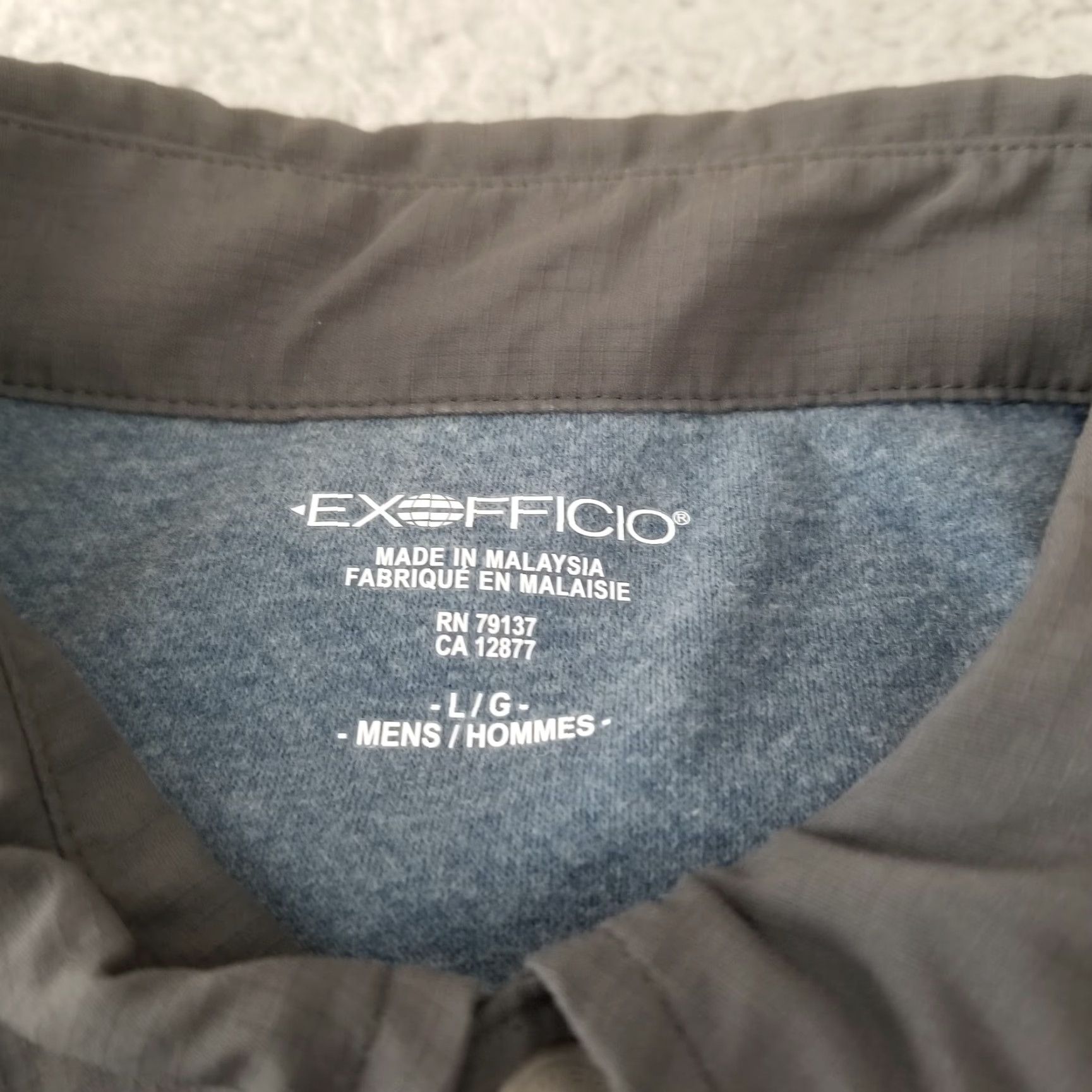 ExOfficio ExOfficio Shirt Mens Large Heather Blue Outdoor Performance Golf Casual Size US L / EU 52-54 / 3 - 3 Thumbnail
