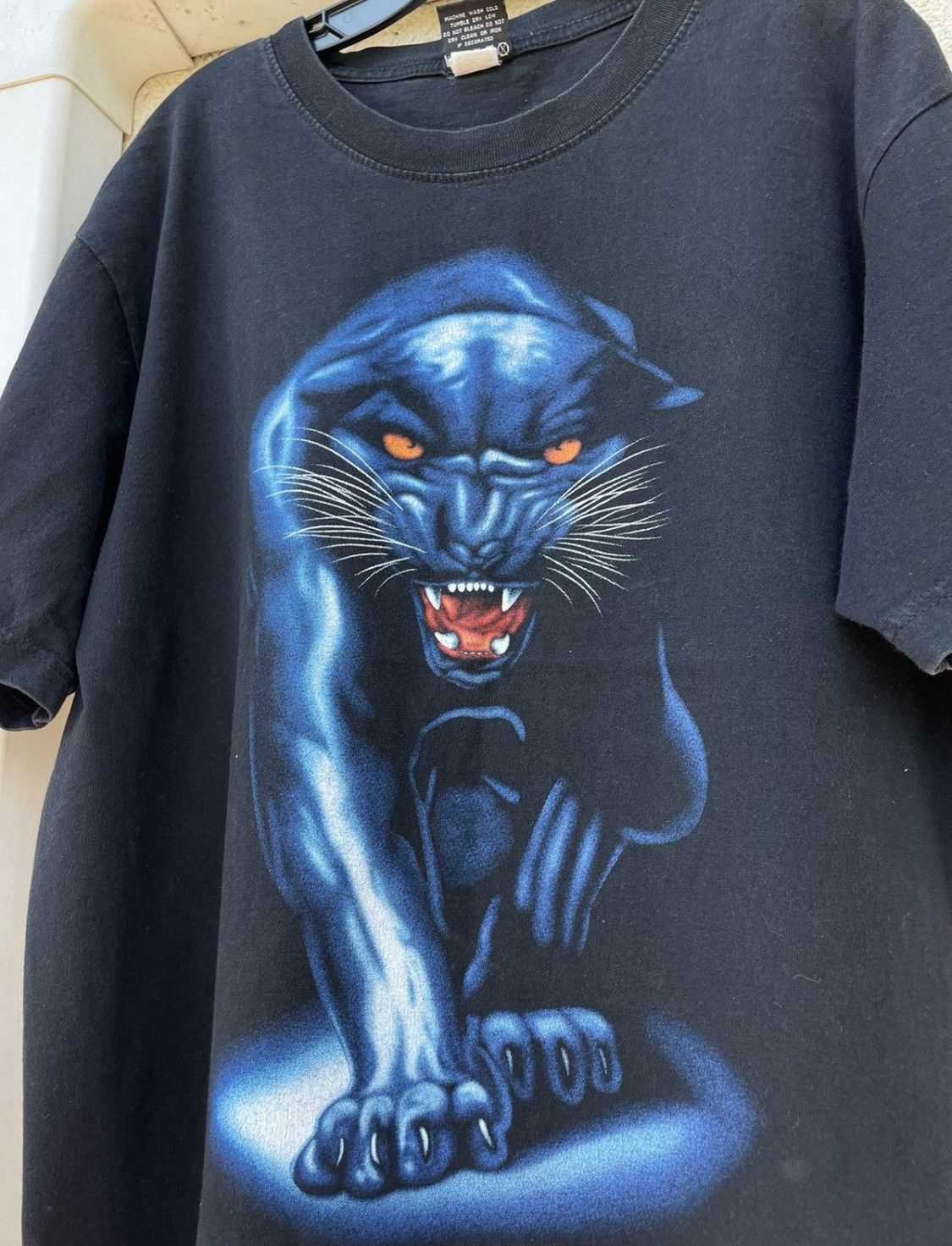 Vintage Vintage Panther washed black Tee opium y2k merch rap Size US XL / EU 56 / 4 - 2 Thumbnail