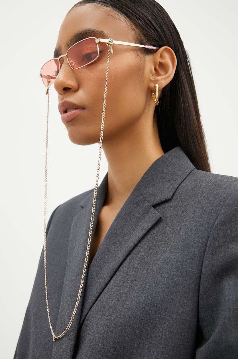 Gucci NEW GUCCI SUNGLASSES GG1600S 004 GOLD WOMEN WITH CHAIN Size ONE SIZE - 1 Thumbnail