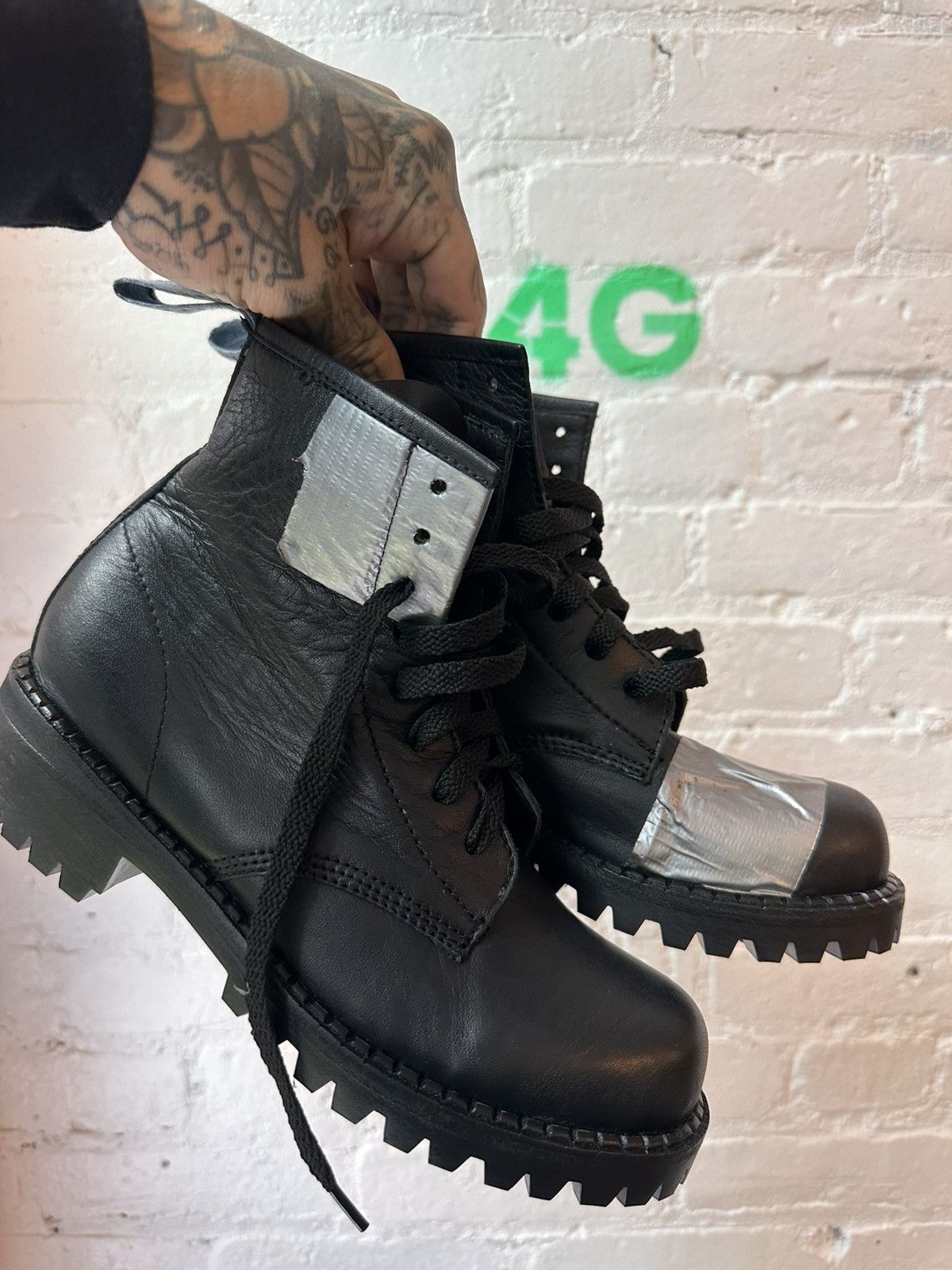 Enfants Riches Deprimes ERD 1/1 LEATHER “ TAPE “ BOOTS CRAZY! Size US 5 / EU 37 - 9 Thumbnail