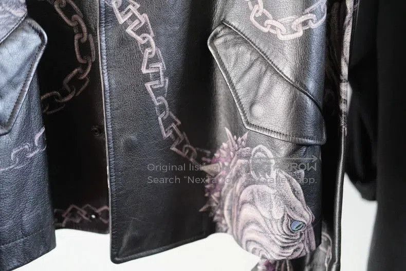 Yohji Yamamoto yohji yamamoto graphic leather jacket. Size US L / EU 52-54 / 3 - 3 Thumbnail