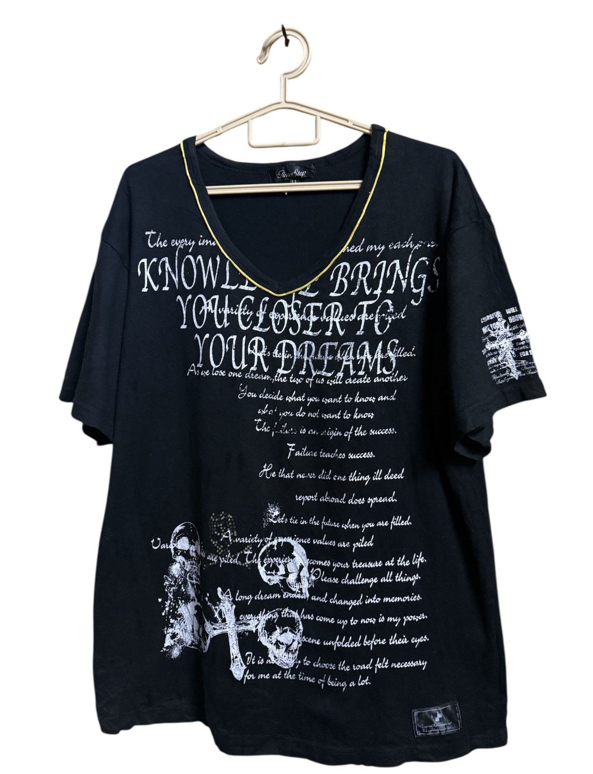 Japanese Brand Time Step T-shirt Skull Black Y2K Size US L / EU 52-54 / 3 - 3 Thumbnail