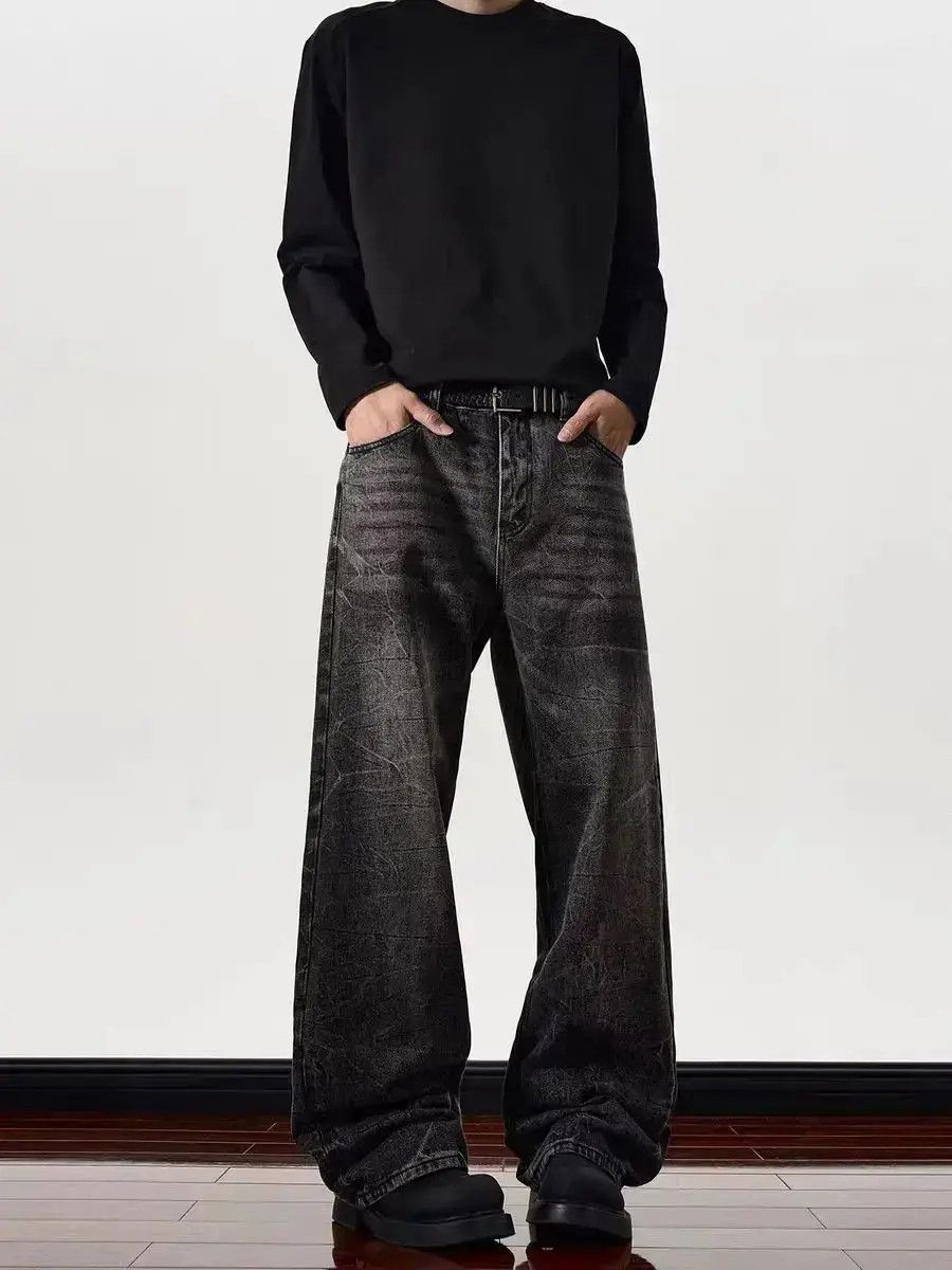 Japanese Brand Washed black baggy vintage jeans Size US 32 / EU 48 - 2 Thumbnail