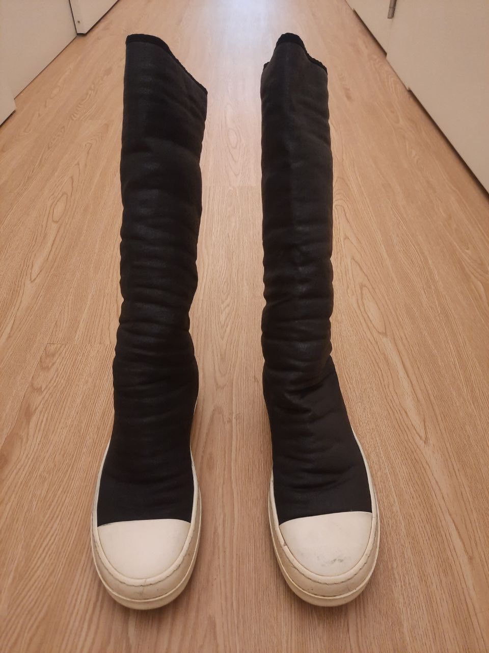 Rick Owens Drkshdw Waxed Sock Sneakers Size US 7 / EU 40 - 1 Thumbnail