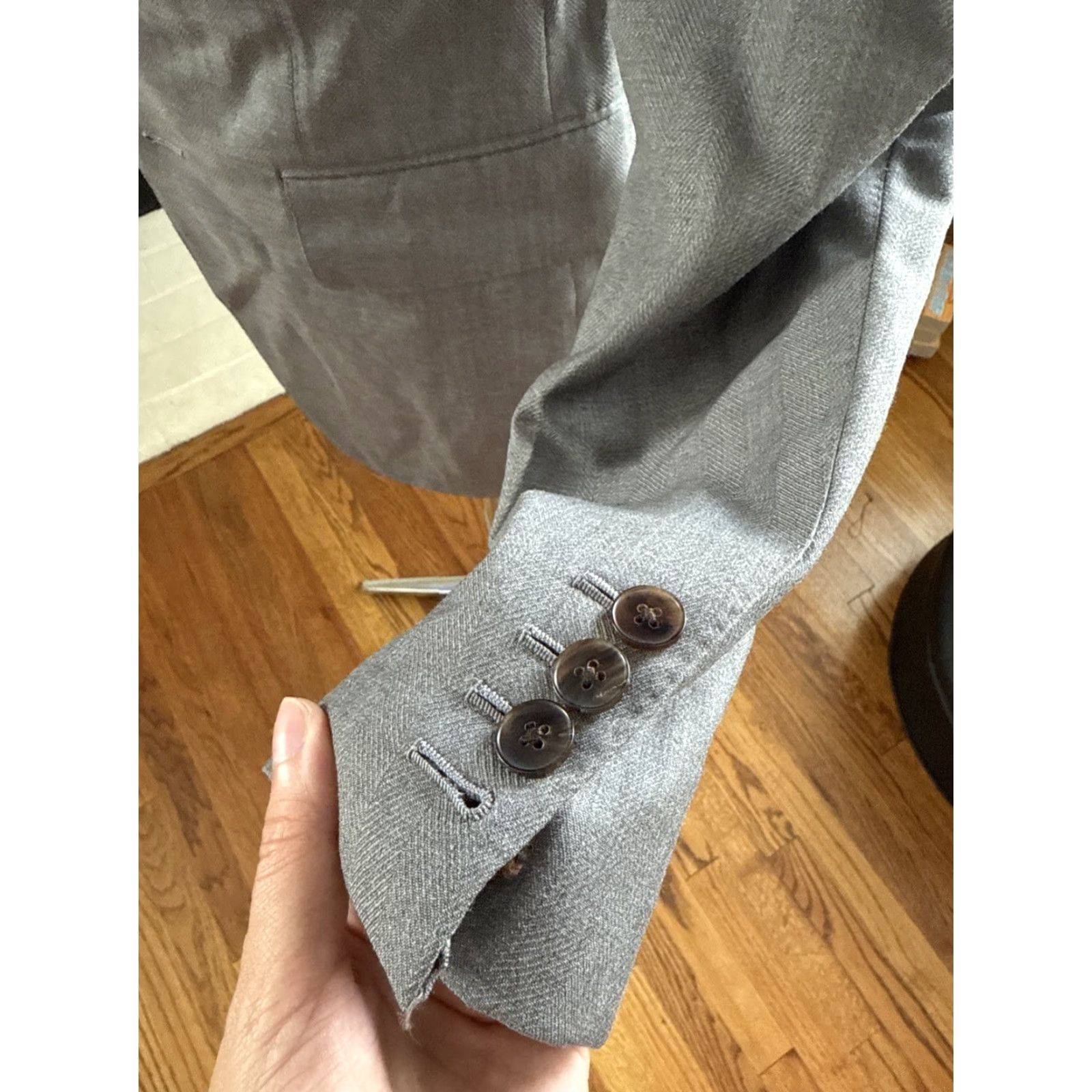 Vintage MUSIKA FRERE Grey jacket Classic Wool Mens Blazer Tuxedos Sz 40 Size 40R - 4 Thumbnail