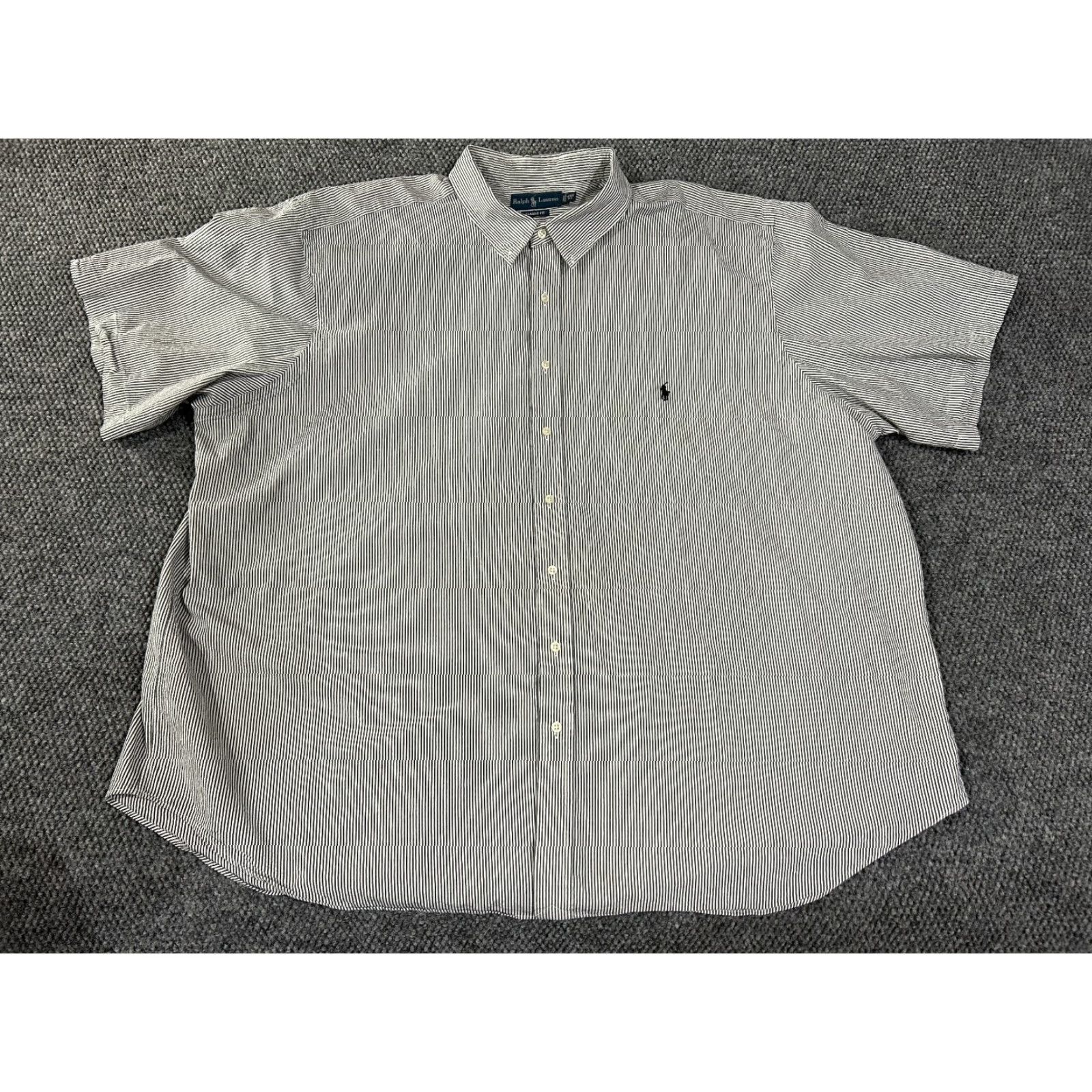 Ralph Lauren Ralph Lauren shirt Mens 4XB blue pony white striped button front classic fit Short Sleeve Button-Up Big & Tall Casual Vintage: No (omit) Size US XXL / EU 58 / 5 - 2 Thumbnail