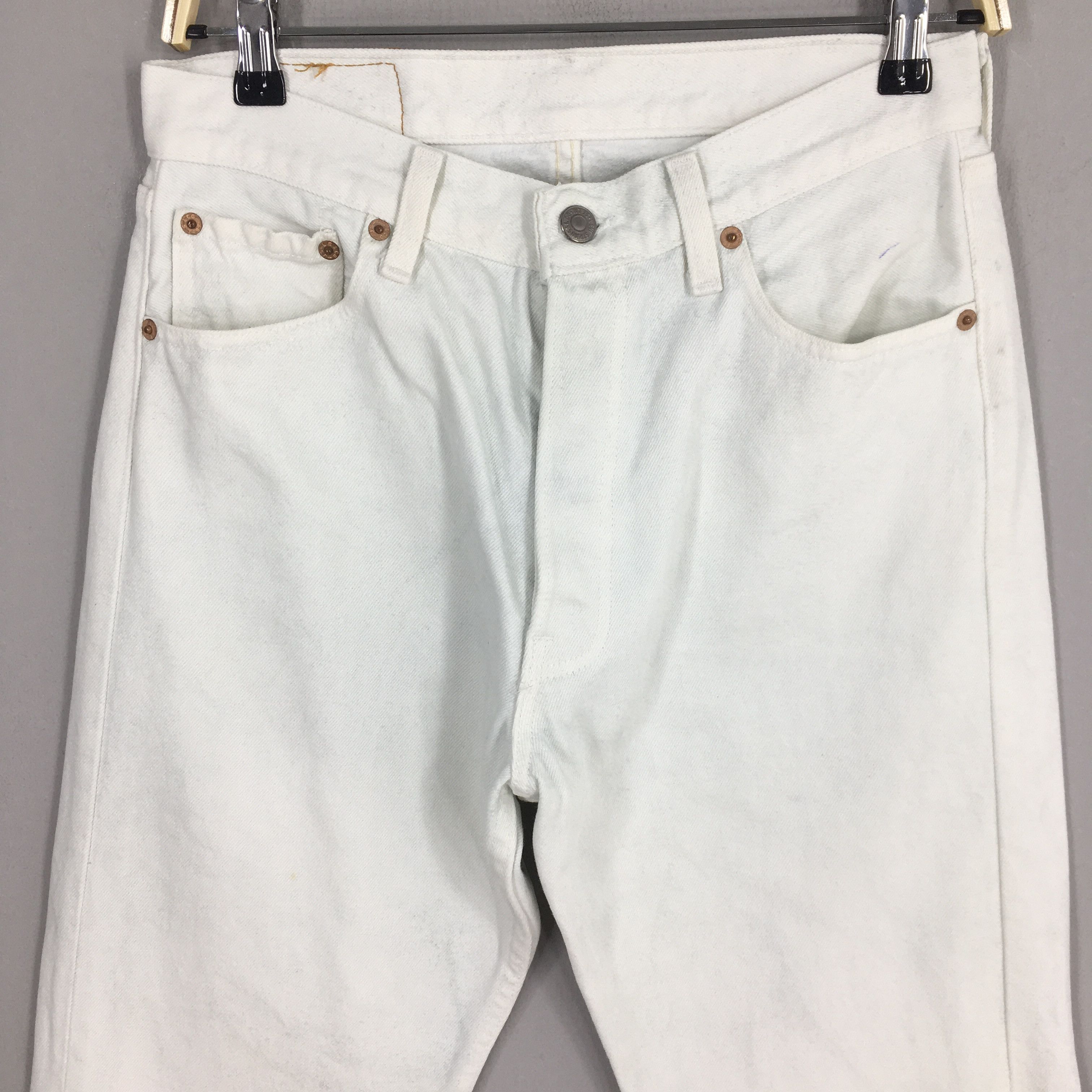 Levi's Size 28x29.5 Vintage 80s Levi's 501 White Jeans S1044 Size 28" / US 6 / IT 42 - 2 Thumbnail