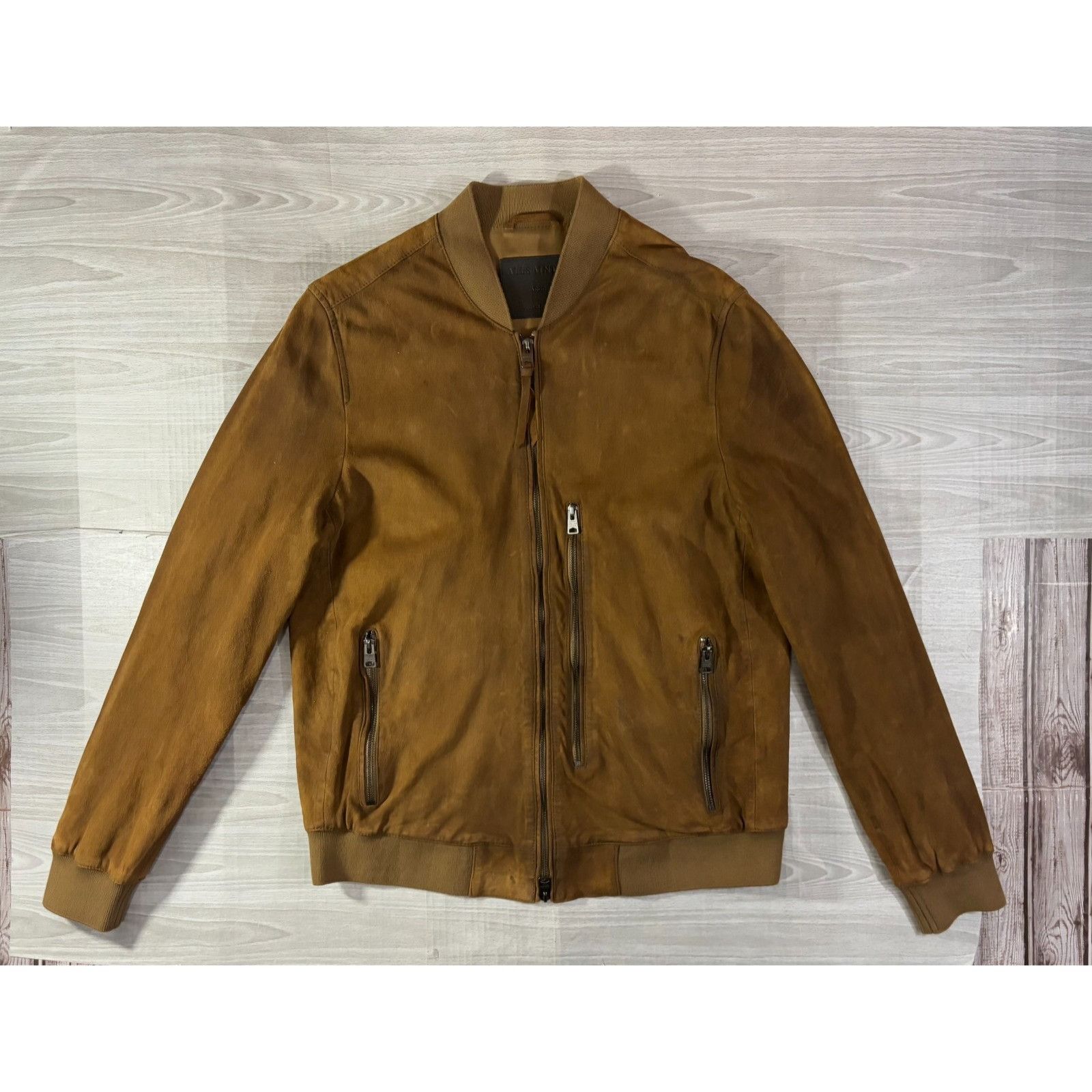Allsaints All Saints Bergen Bomber Suede Leather Jacket size Large col Size US L / EU 52-54 / 3 - 1 Thumbnail