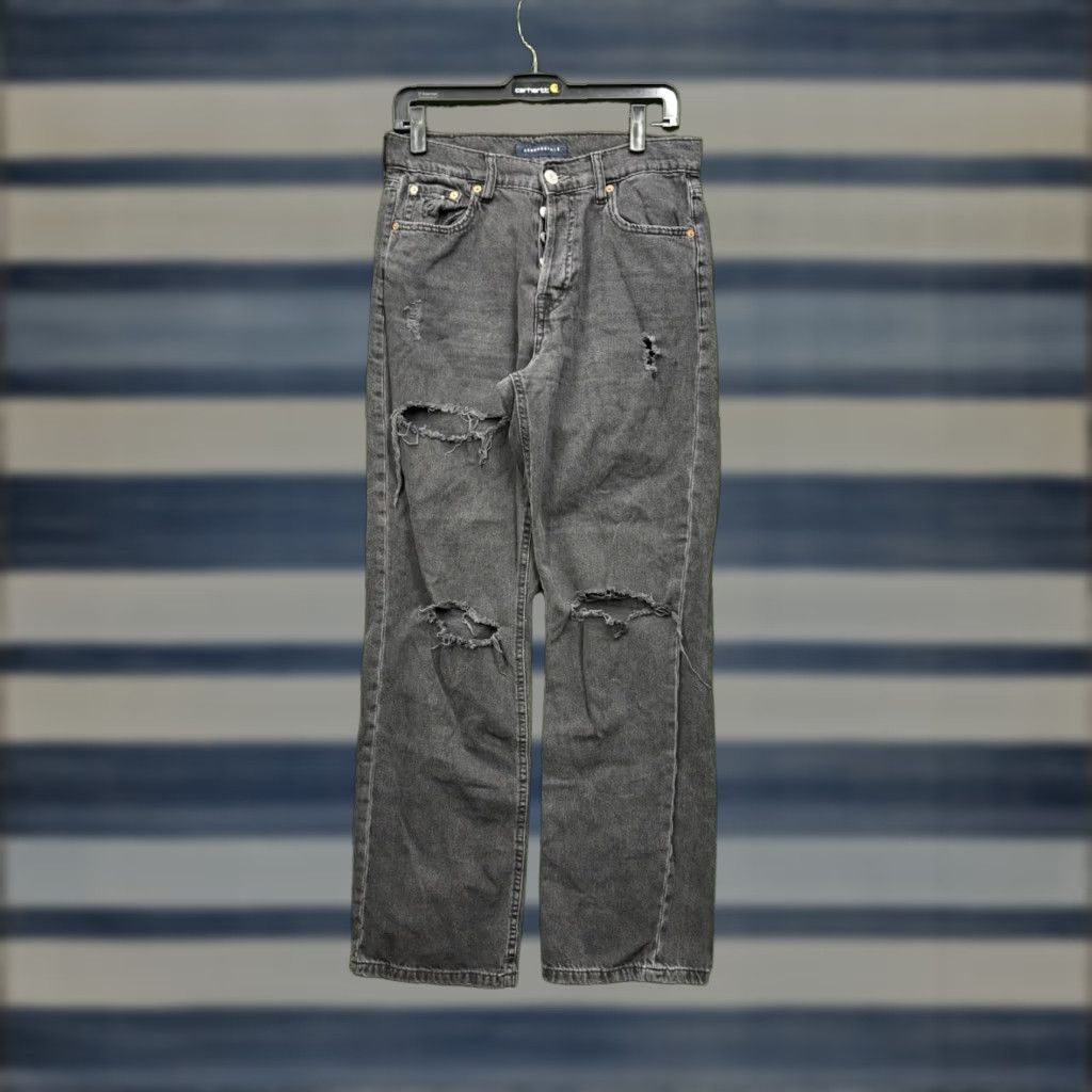 Vintage VINTAGE Aeropostale Jeans Womens 6 Dark Wash Black Denim 90s Baggy Distressed Casual Size 28" / US 6 / IT 42 - 1 Thumbnail