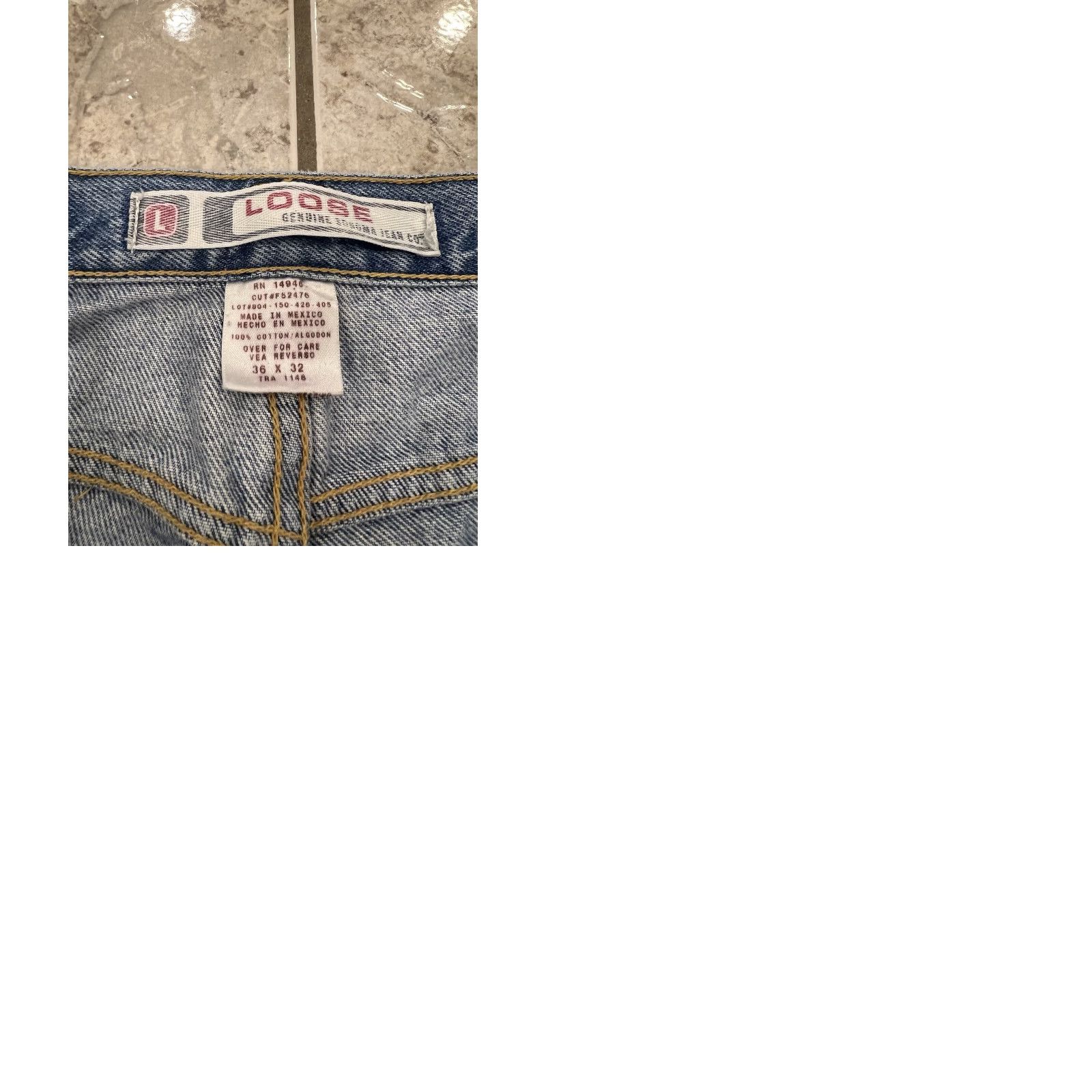 Denime VTG Sonoma Jeans Blue Denim Distressed 90s Baggy Loose 33x28 5-Pocket Mens Jeans Size US 33 - 9 Thumbnail