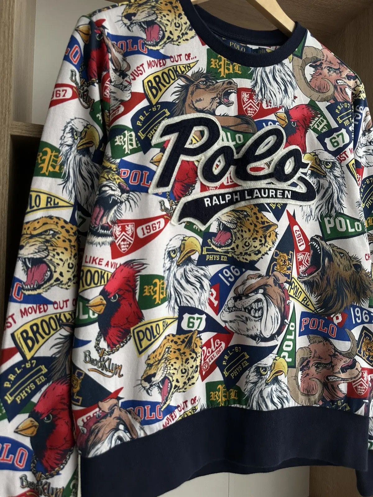 Polo Ralph Lauren × Vintage Vintage PRL Sweatshirt Navy Polo Ralph Lauren Over Logo Size US S / EU 44-46 / 1 - 9 Thumbnail