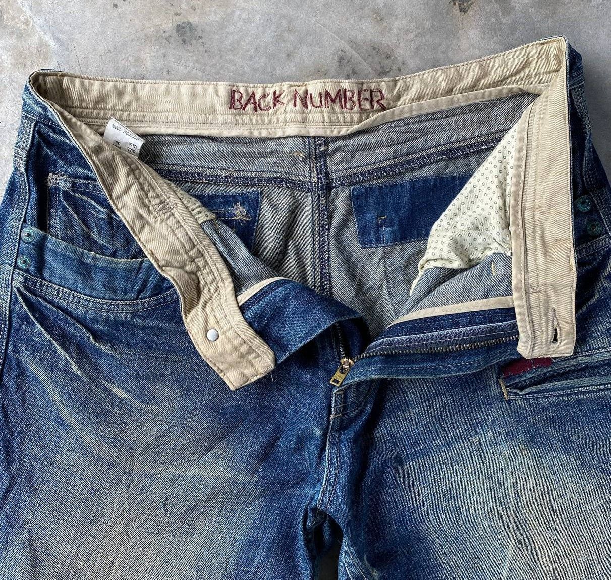 Japanese Brand W36X33 VTG BACK NUMBER DISTRESSED DENIM MUDWASH RUSTY DIRTY Size US 36 / EU 52 - 2 Thumbnail