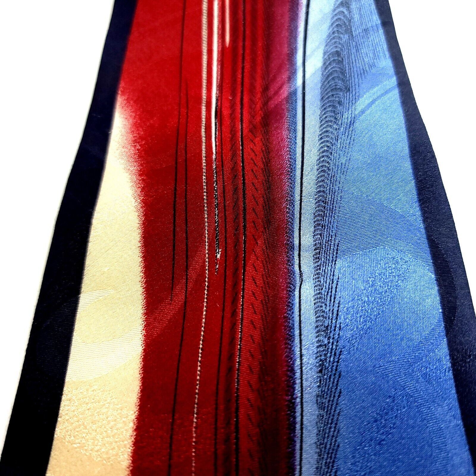 Stacy Adams Stacy Adams Abstract Print Blue Red Wide Silk Tie Size ONE SIZE - 2 Thumbnail