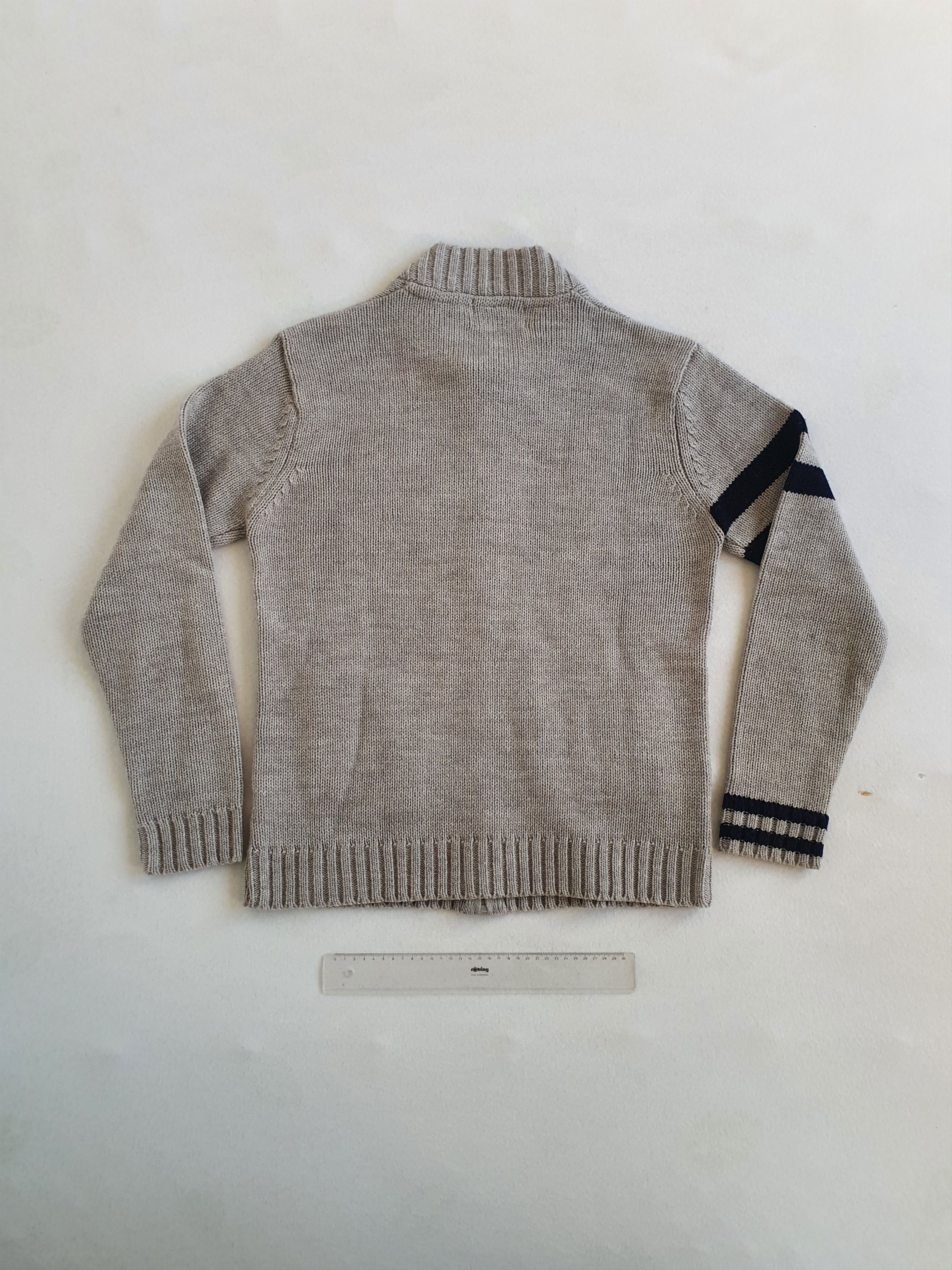 Oxxford Clothes Full Zip Knit Cardigan Sweater - Gray w/ Logo (2016) - XL Size US XL / EU 56 / 4 - 2 Thumbnail