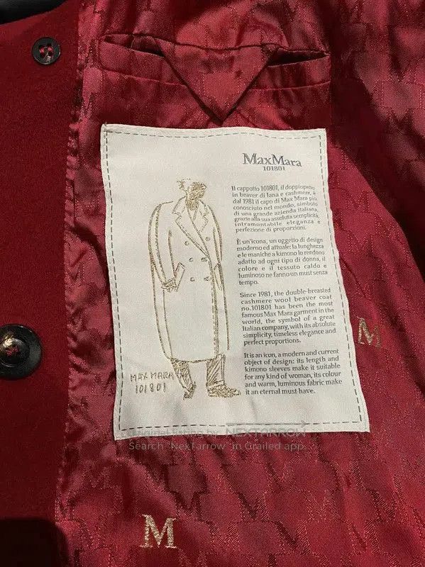 Max Mara MaxMara Red Cashmere Winter Coat for Women . Size M / US 6-8 / IT 42-44 - 3 Thumbnail