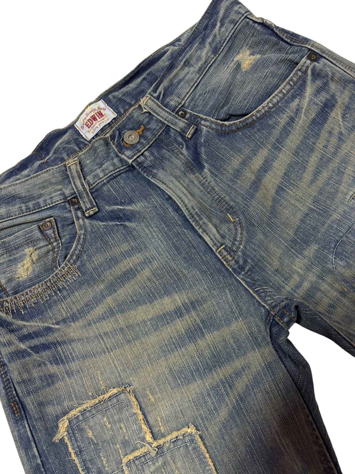 Edwin Vtg Edwin XV Japan 403 Distressed Jeans Size US 32 / EU 48 - 4 Thumbnail
