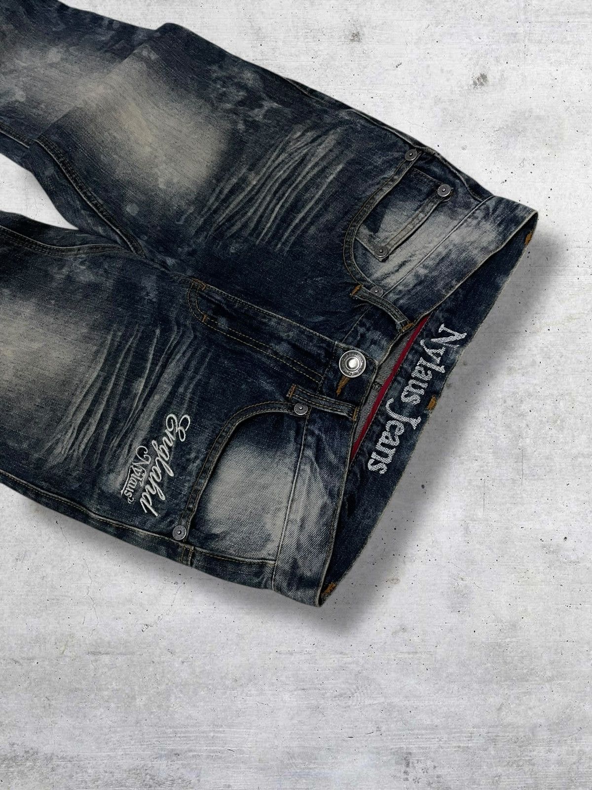 semanticdesign NYLAUS 1990S JAPAN DESIGNER UNDERGROUND DAICOCK PRINT DENIM Size US 29 - 12 Thumbnail