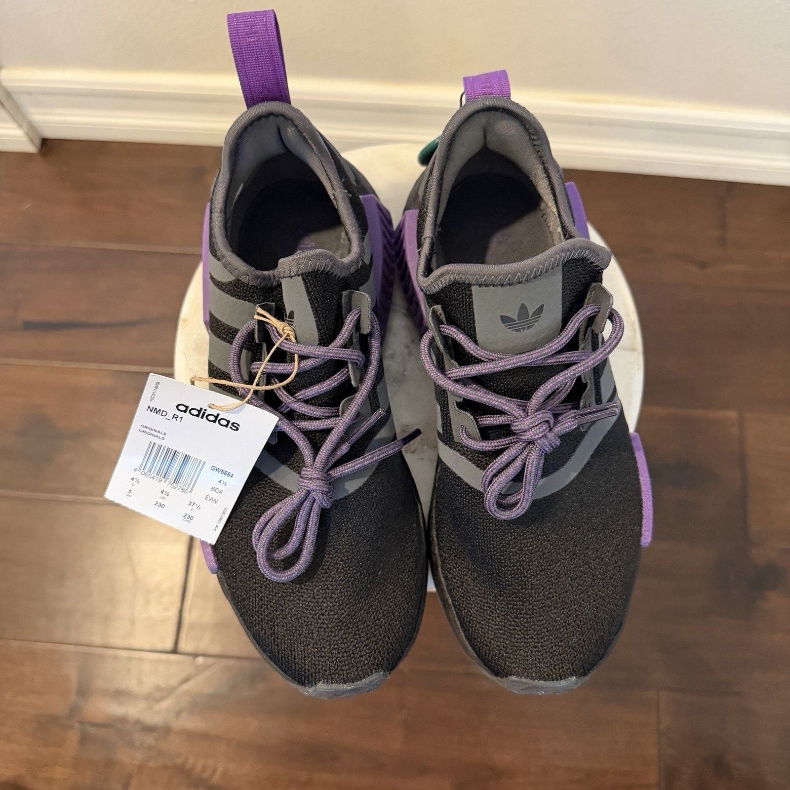 Adidas adidas NMD R1 Black Active Purple Grey Size 5.5 No Box Size US 5.5 / EU 38 - 3 Thumbnail
