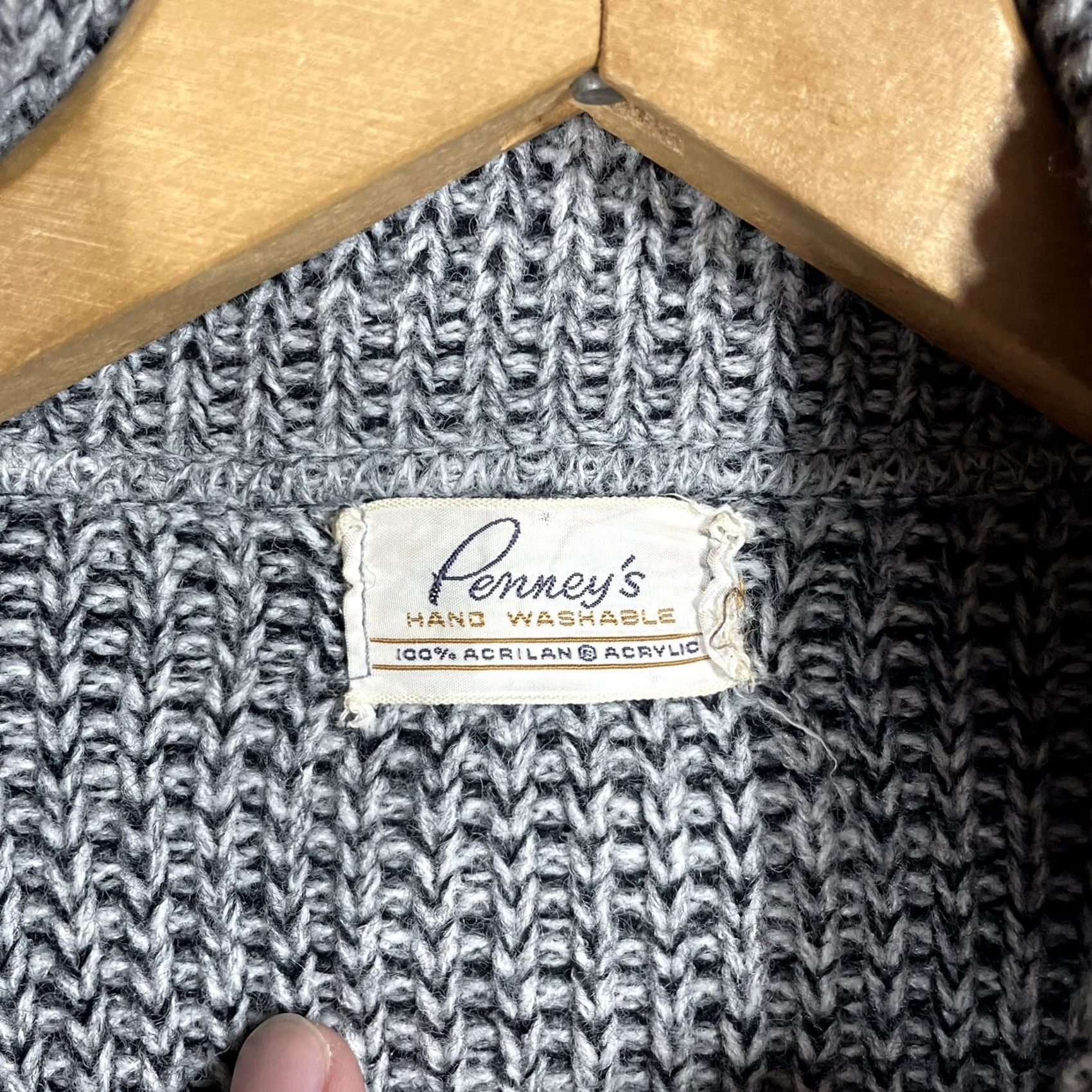 JCPenney VINTAGE Penneys Salt & Pepper Knit Sweater Cardigan Rockabilly Size M Gray 1950s Mens Size M / US 6-8 / IT 42-44 - 6 Thumbnail